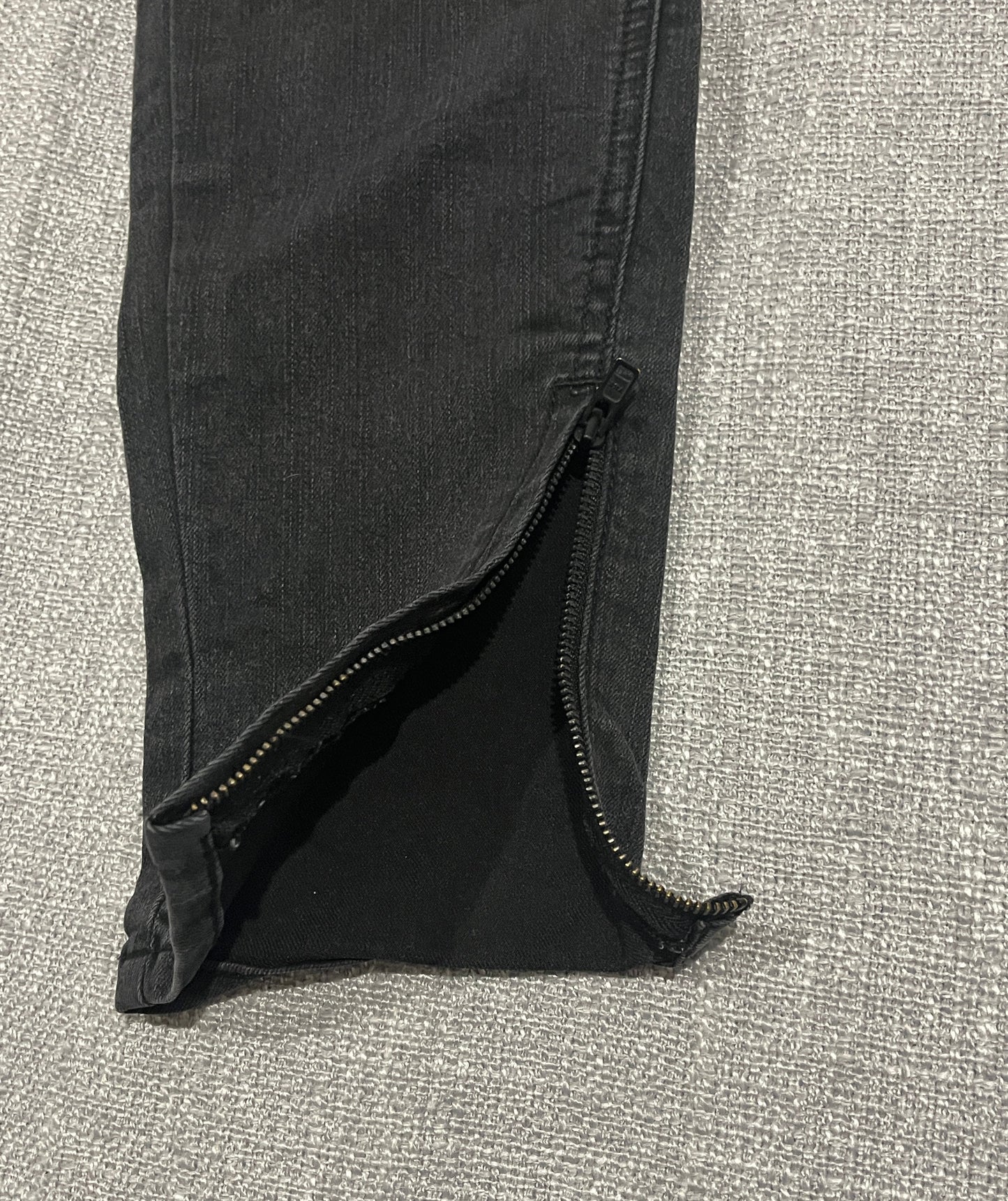 Witchery black skinny jeans with split hem - size 11