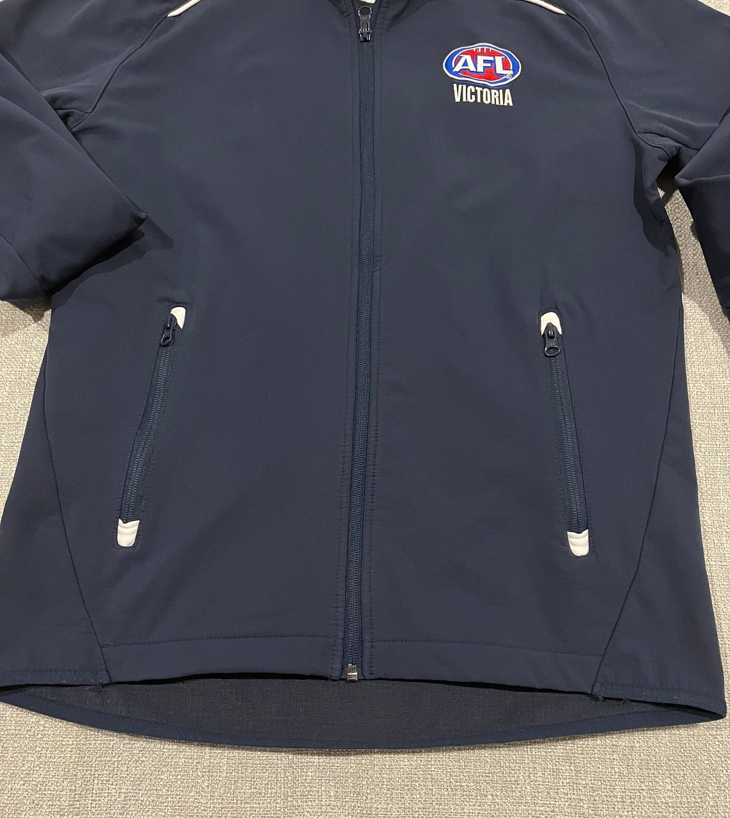 ISC AFL Victoria Soft Shell Jacket Mens Small Navy Full Zip Track Jacket