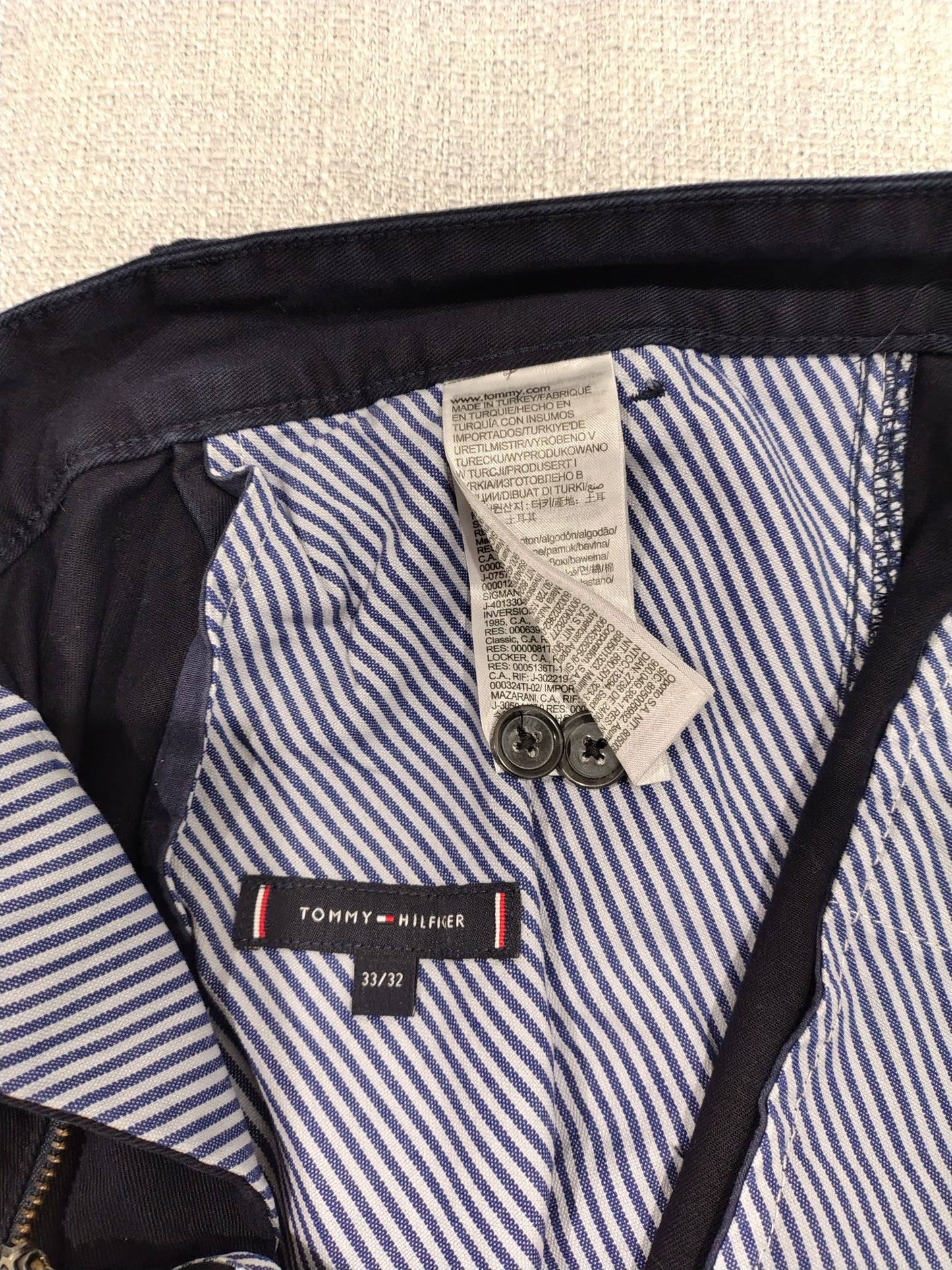Tommy Hilfiger Chino Pants Mens 33x32 Navy Blue Straight Leg Casual