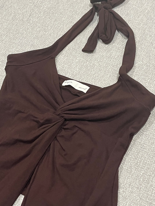 Supre Womens Brown Halter Crop Top Size Small