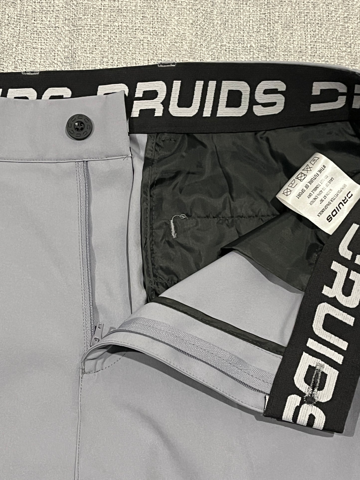 Druids Golf Pants Mens 34x34 Grey Stretch Performance Trousers Golf Casual