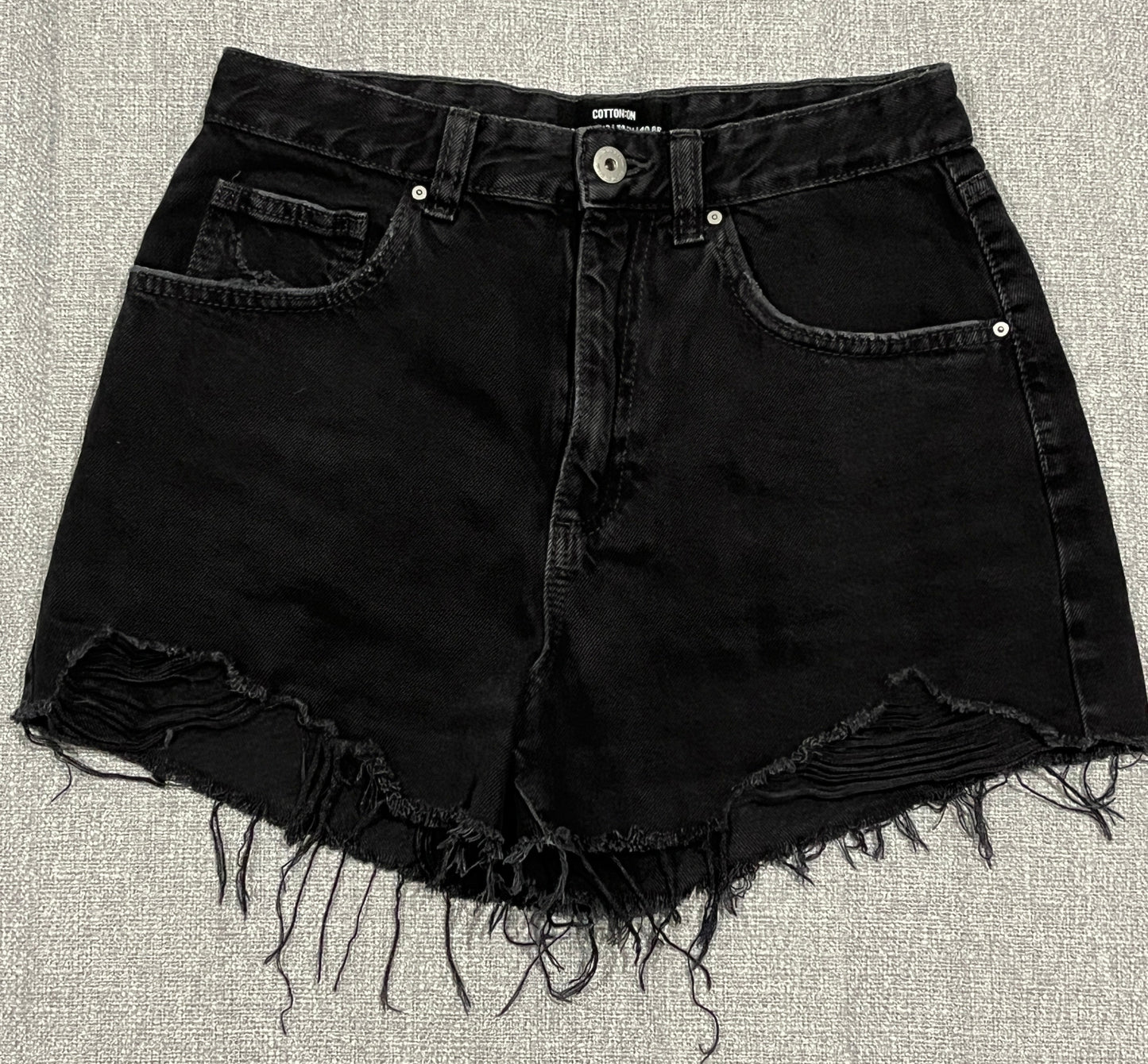 Cotton On Womens Black Denim Shorts size 10