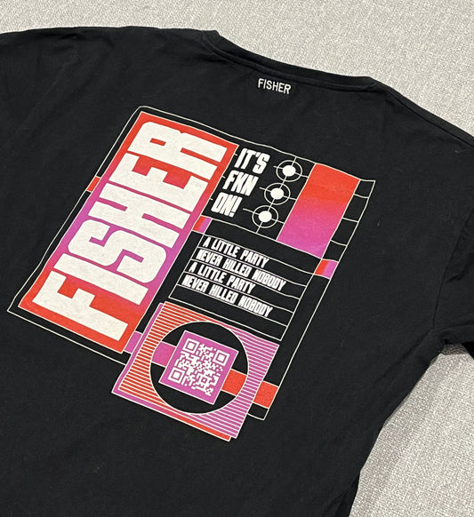 Nosta Ding Fisher Graphic T Shirt Mens XL Black Festival Party Streetwear Tee