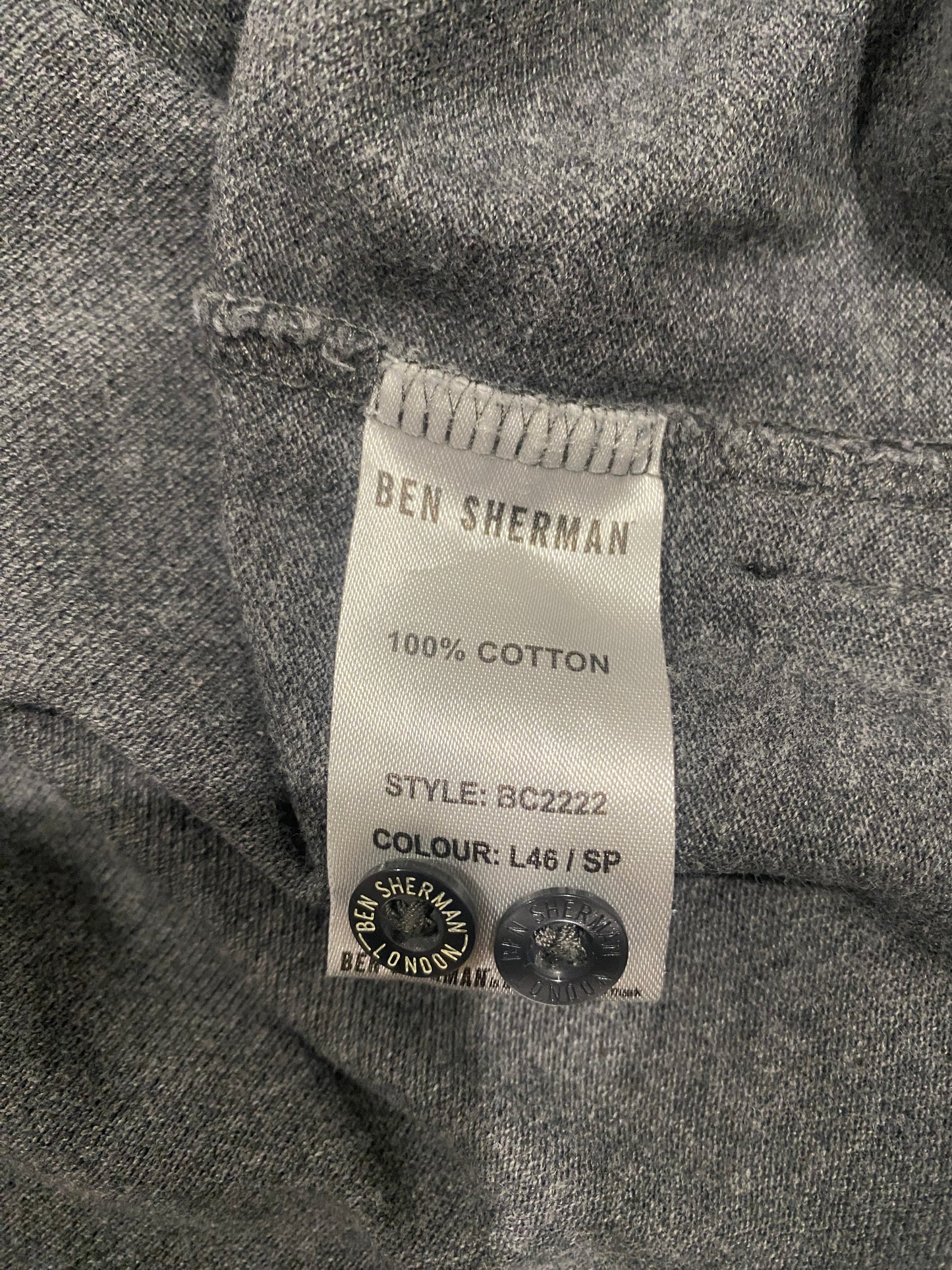 Ben Sherman Men’s Polo Medium Casual Grey Cotton