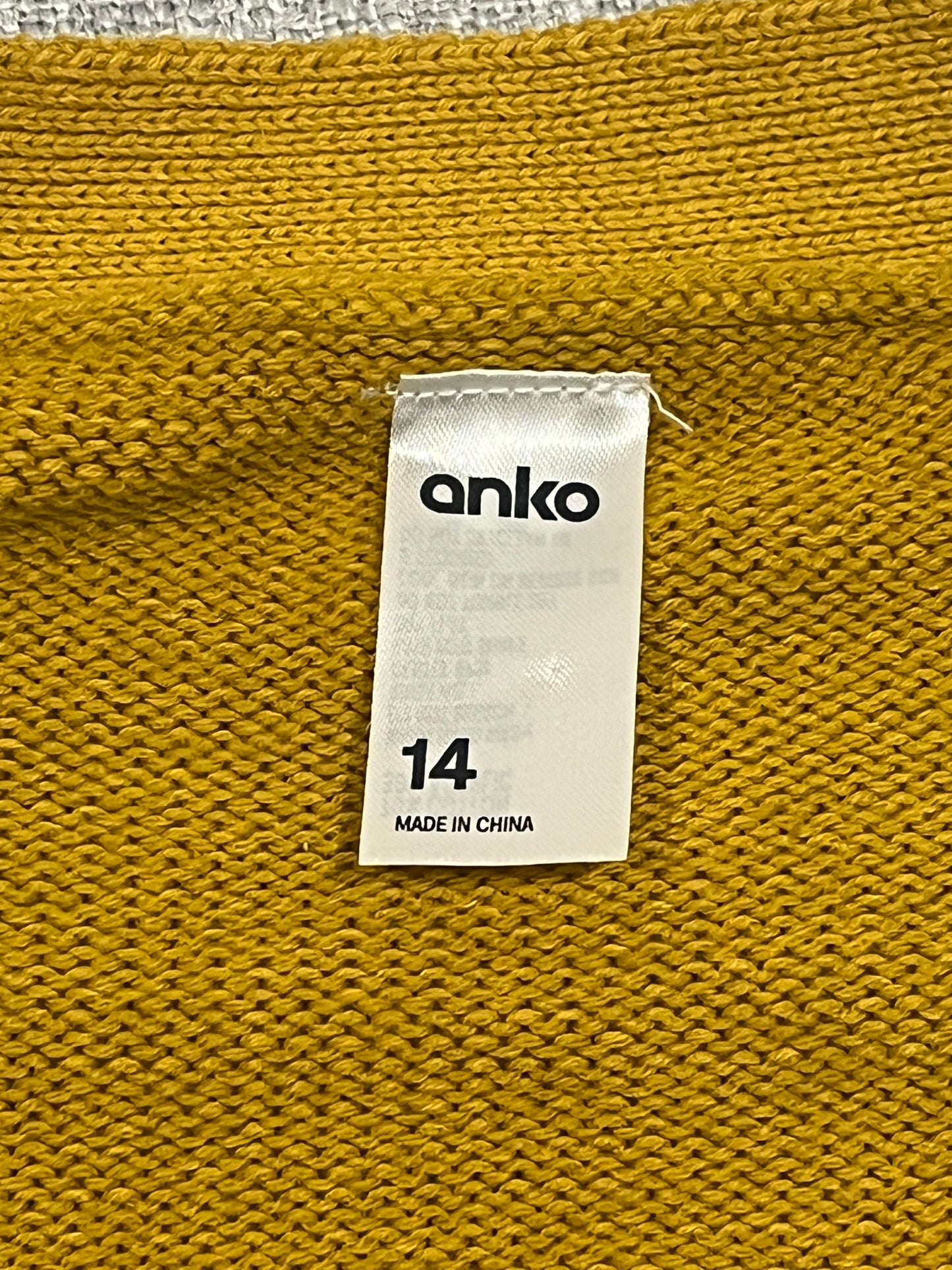 ANKO Women’s Yellow Mustard Cardigan Size 14
