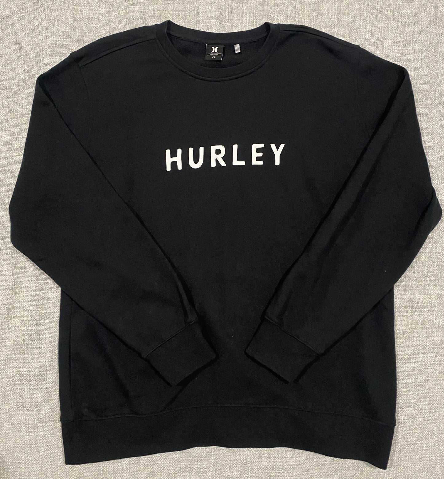 Hurley Sweatshirt Mens XL black Crew Neck Logo Jumper