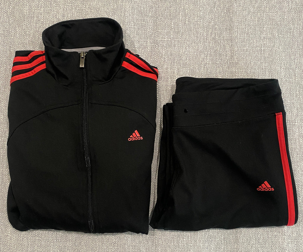 Adidas Essentials Performance Black Track Jacket & Pants