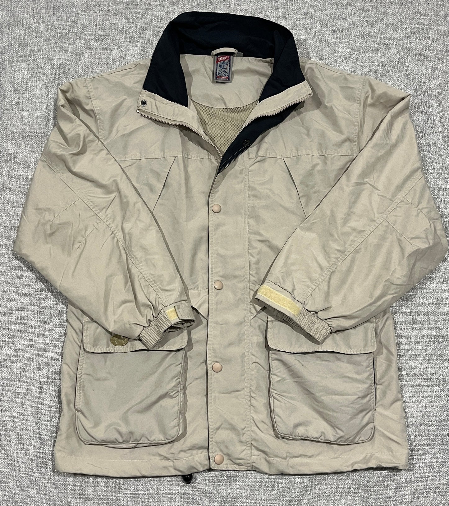 Thomas Cook VenturLite Waterproof Jacket Mens M Beige Outdoor Hiking Teflon Coat