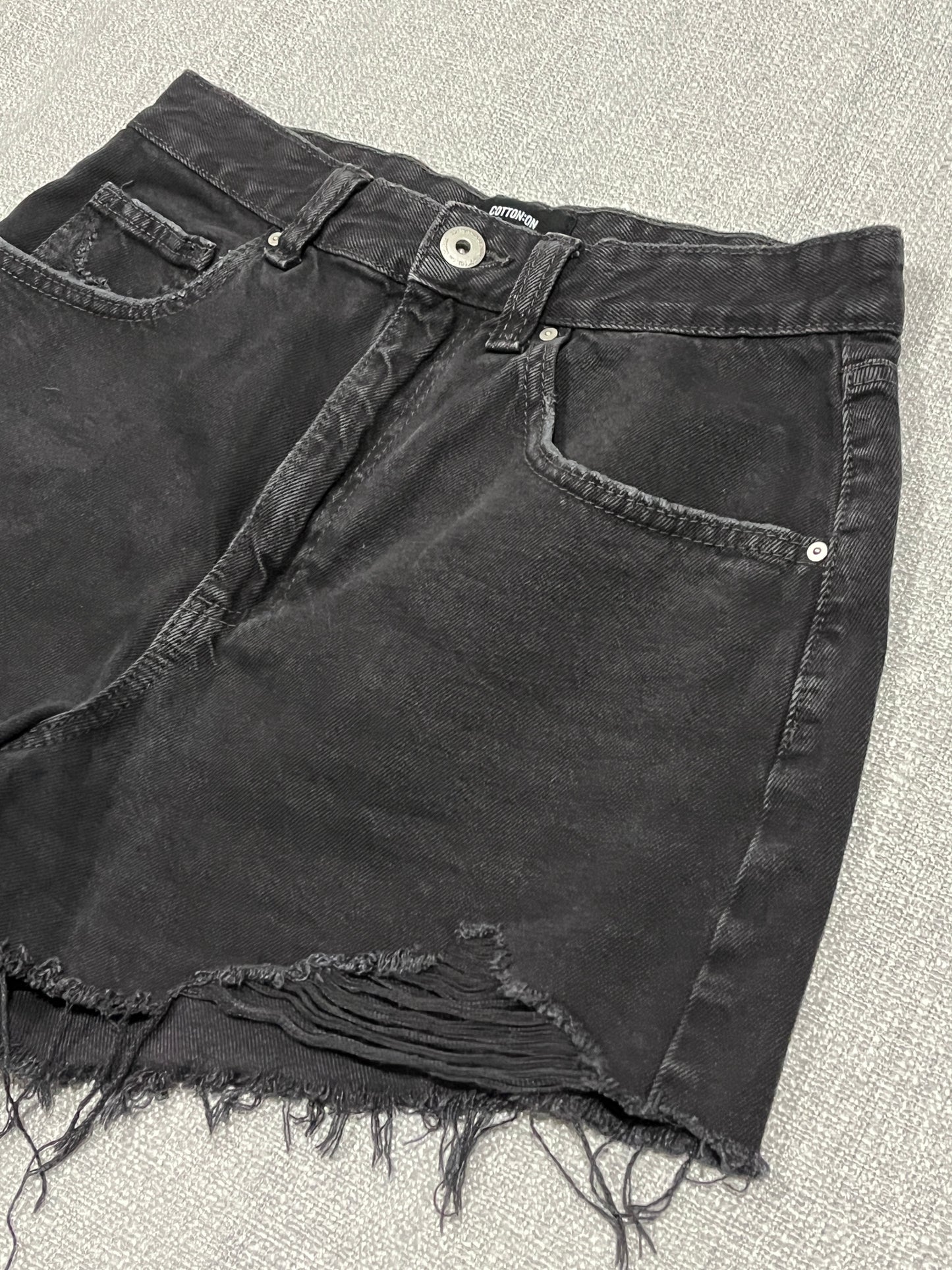 Cotton On Womens Black Denim Shorts size 10