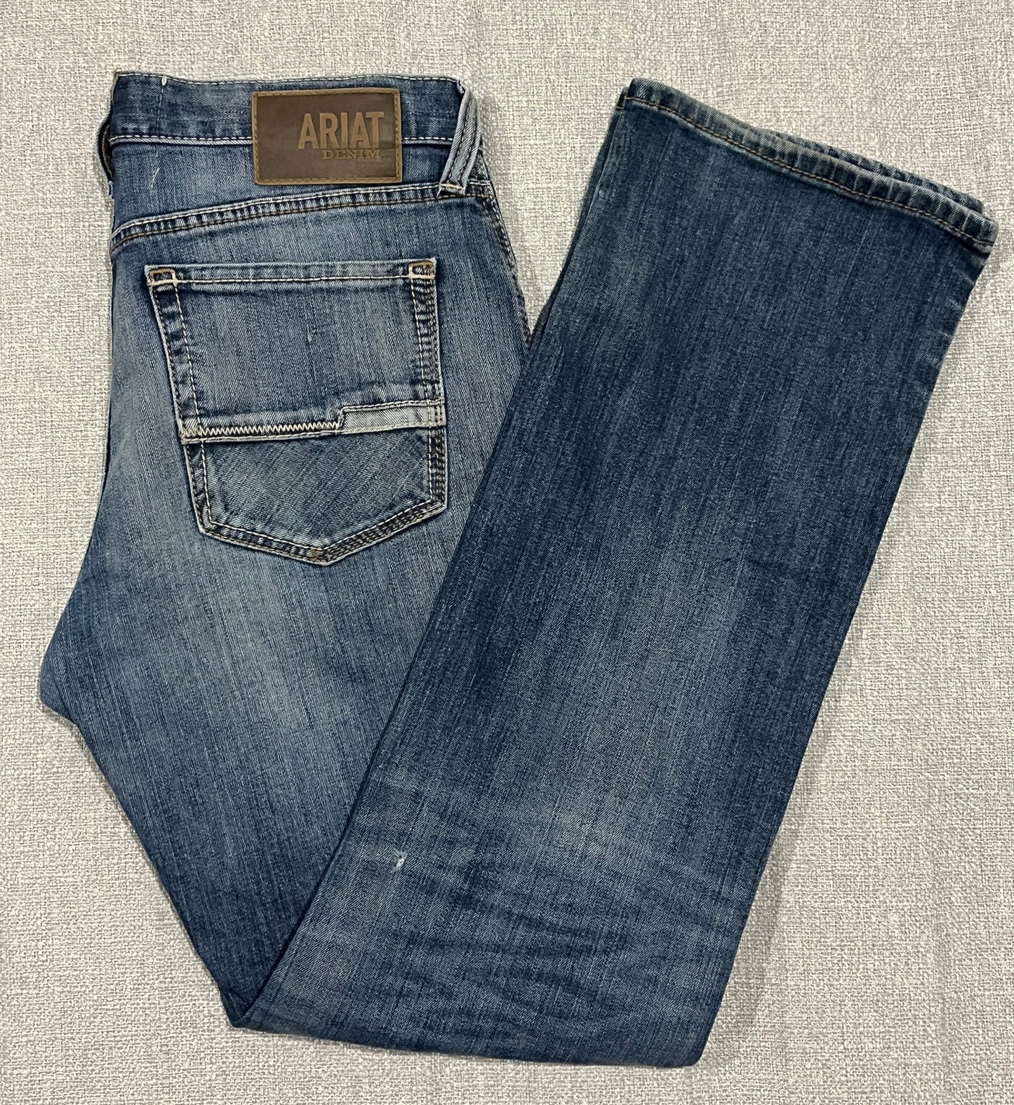 Ariat M4 Low Rise Boot Cut Jeans Mens 32x34 Blue Stretch Denim Western Cowboy