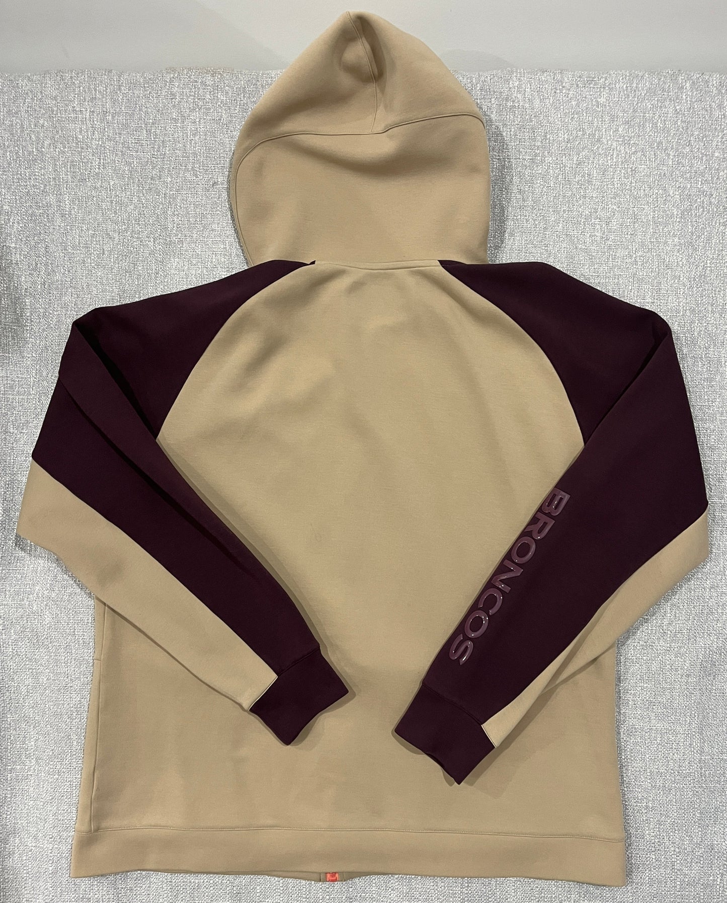 Brisbane Broncos NRL Hoodie Jacket Mens 3XL Asics Full Zip Beige Maroon KIA