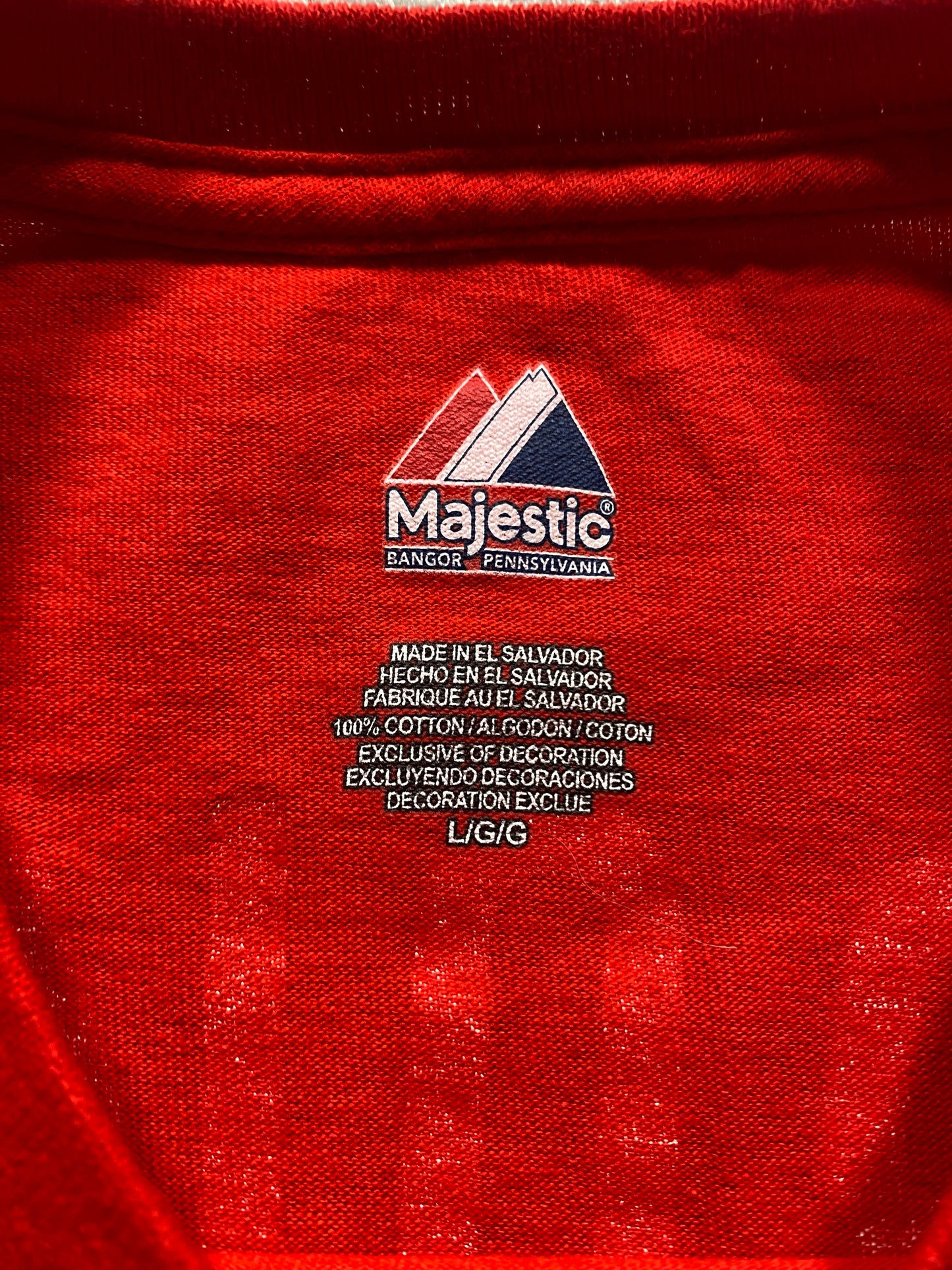 Majestic Phillies T Shirt Mens Large Red MLB Brown 9 Graphic Tee