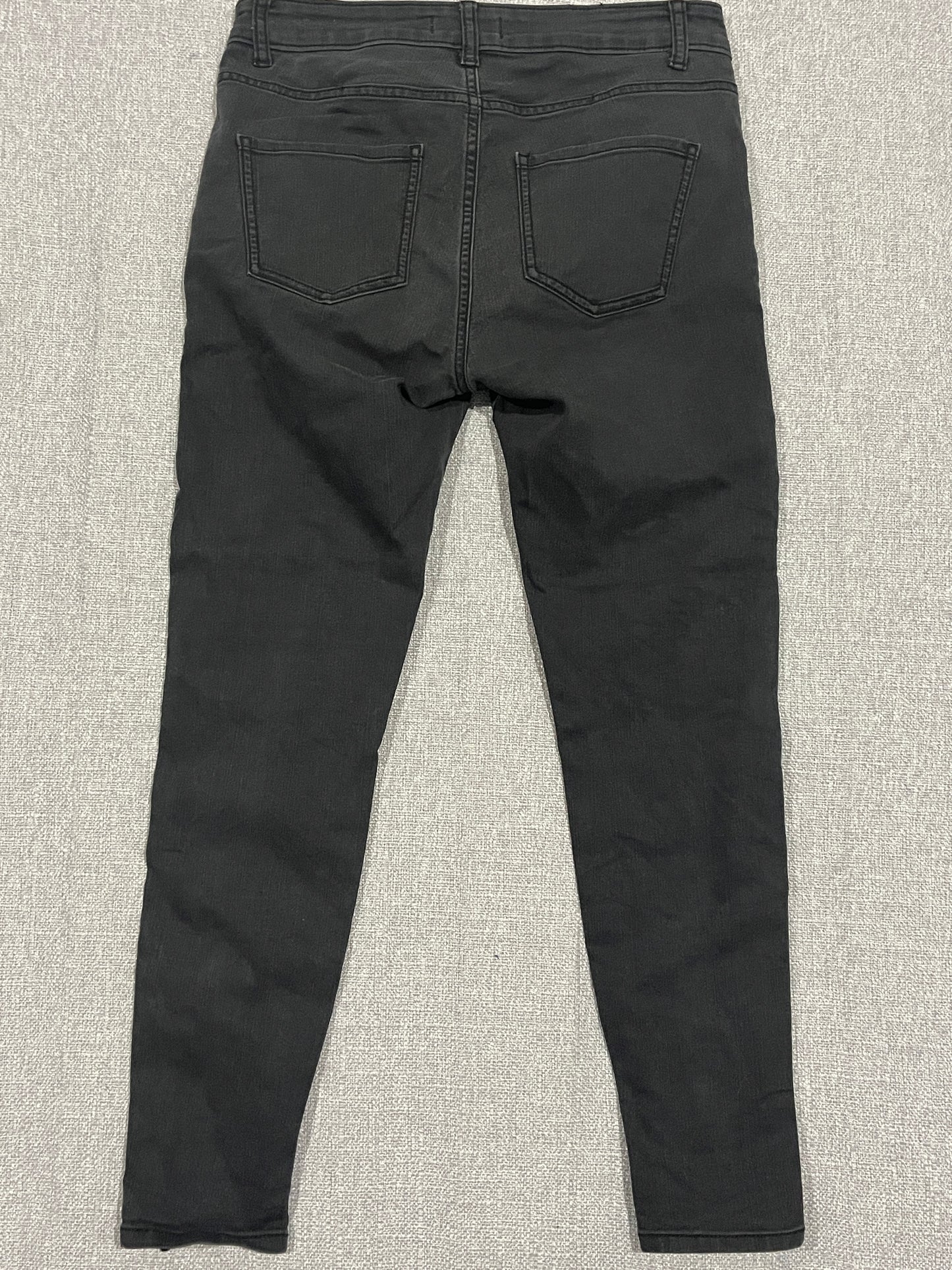 Witchery black skinny jeans with split hem - size 11