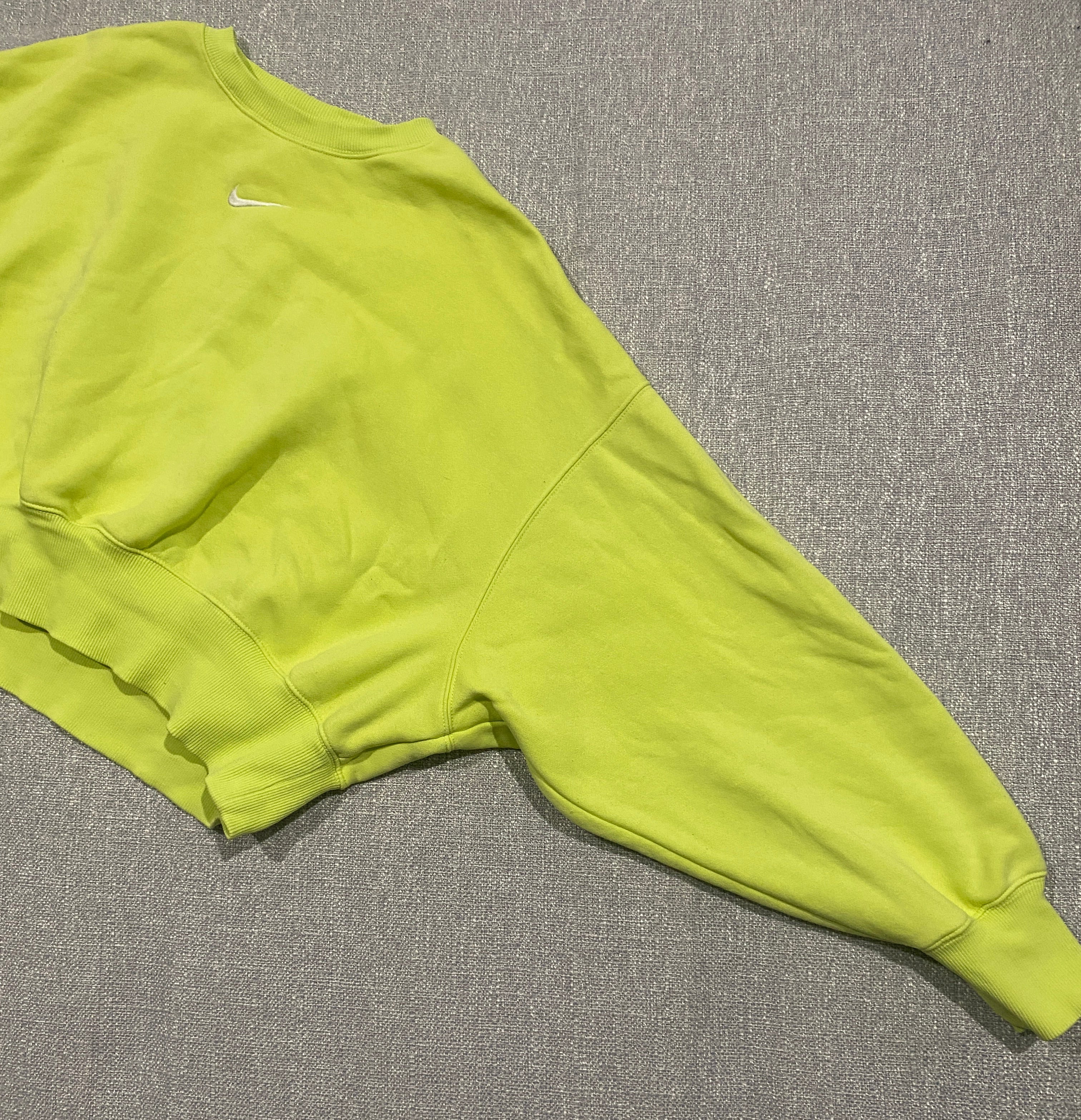 Nike Neon Yellow Cropped Sweatshirt
