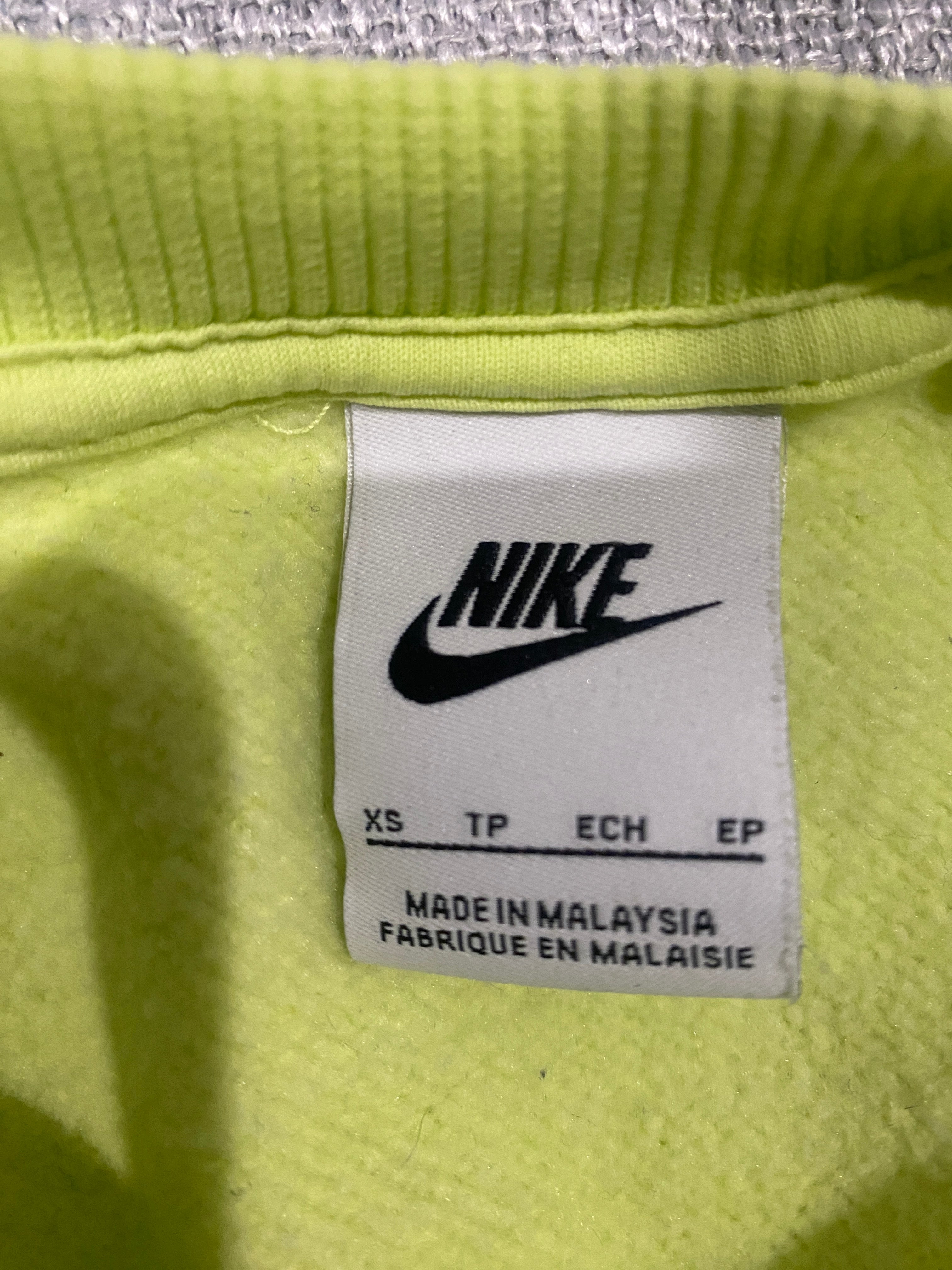Nike Neon Yellow Cropped Sweatshirt