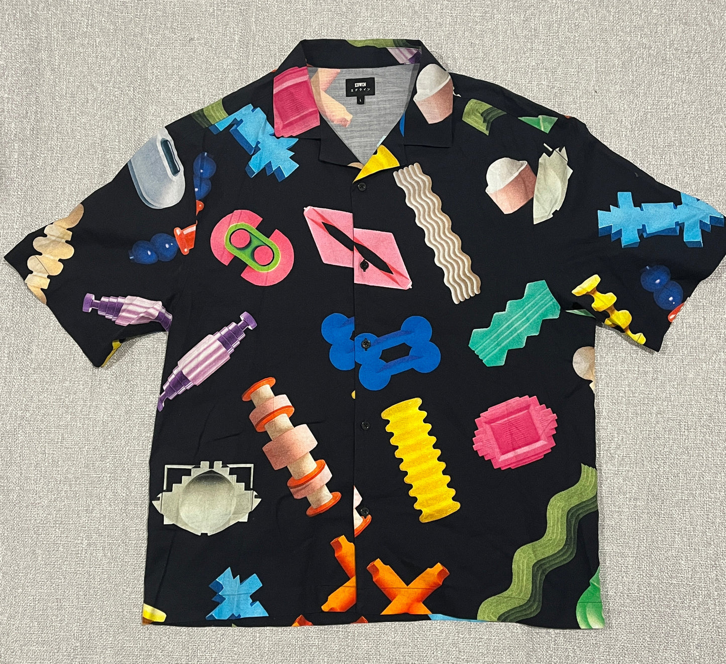Edwin Modular Shirt SS Men’s Large Abstract Print Short Sleeve Shirt
