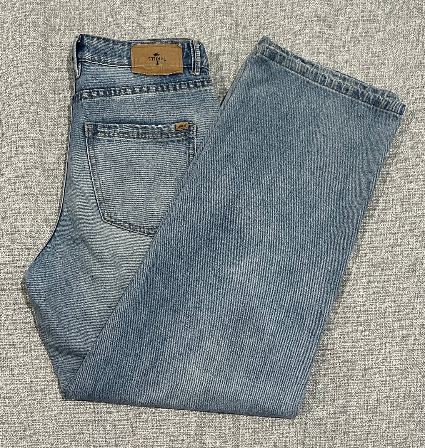 Thrills Billie Low Jeans Womens AU 8 Blue Wide Leg Denim Jeans W29