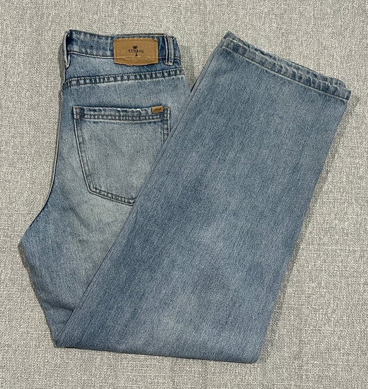 Thrills Billie Low Jeans Womens AU 8 Blue Wide Leg Denim Jeans W29