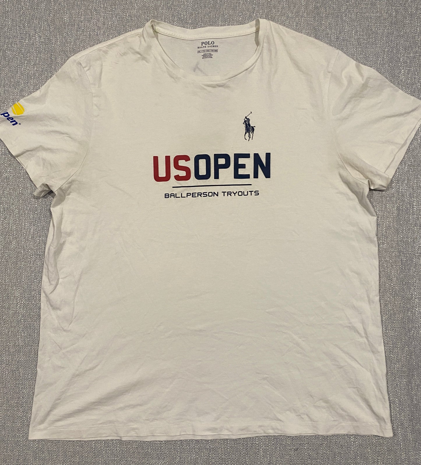 Polo Ralph Lauren US Open Tee Mens 2XL White Ballperson Tryouts Graphic