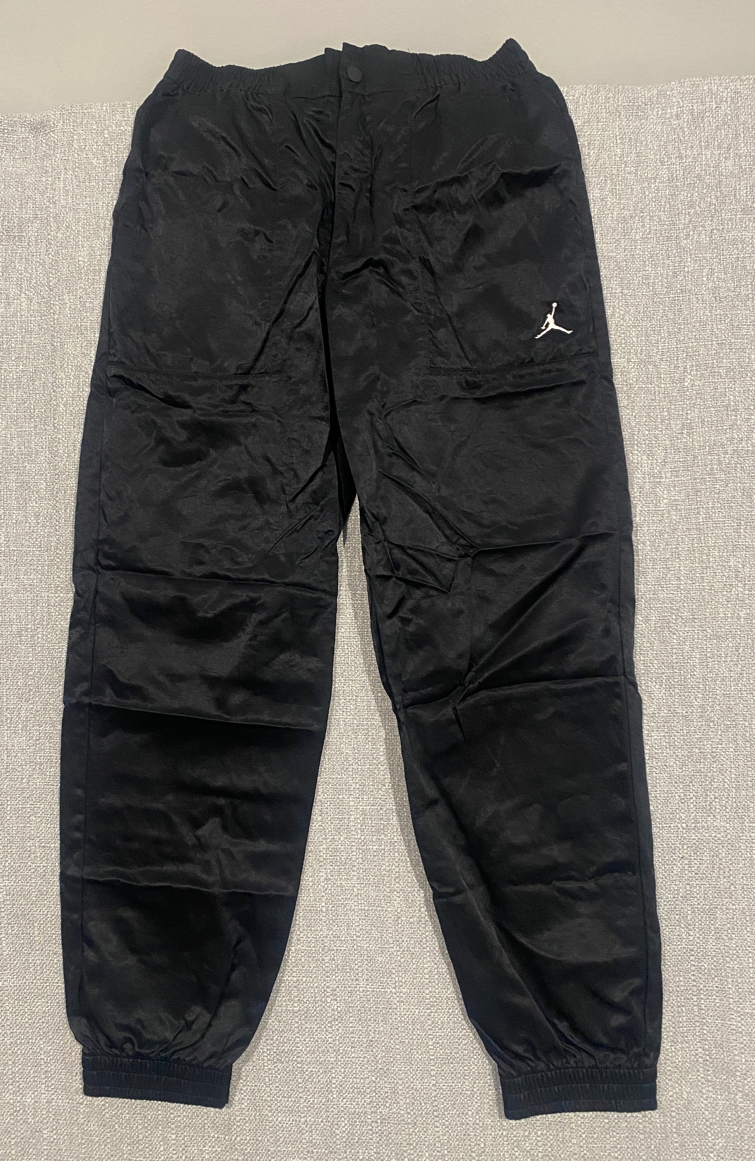 Jordan Black Nylon Track Pants with Embroidered Jumpman Logo
