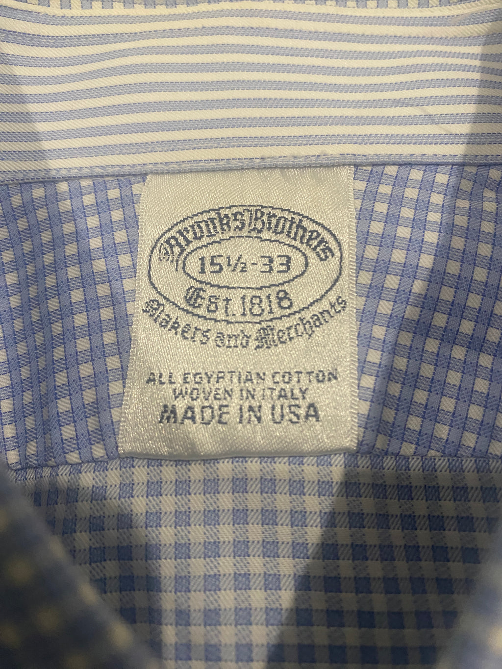 Brooks Brothers Blue Check Dress Shirt