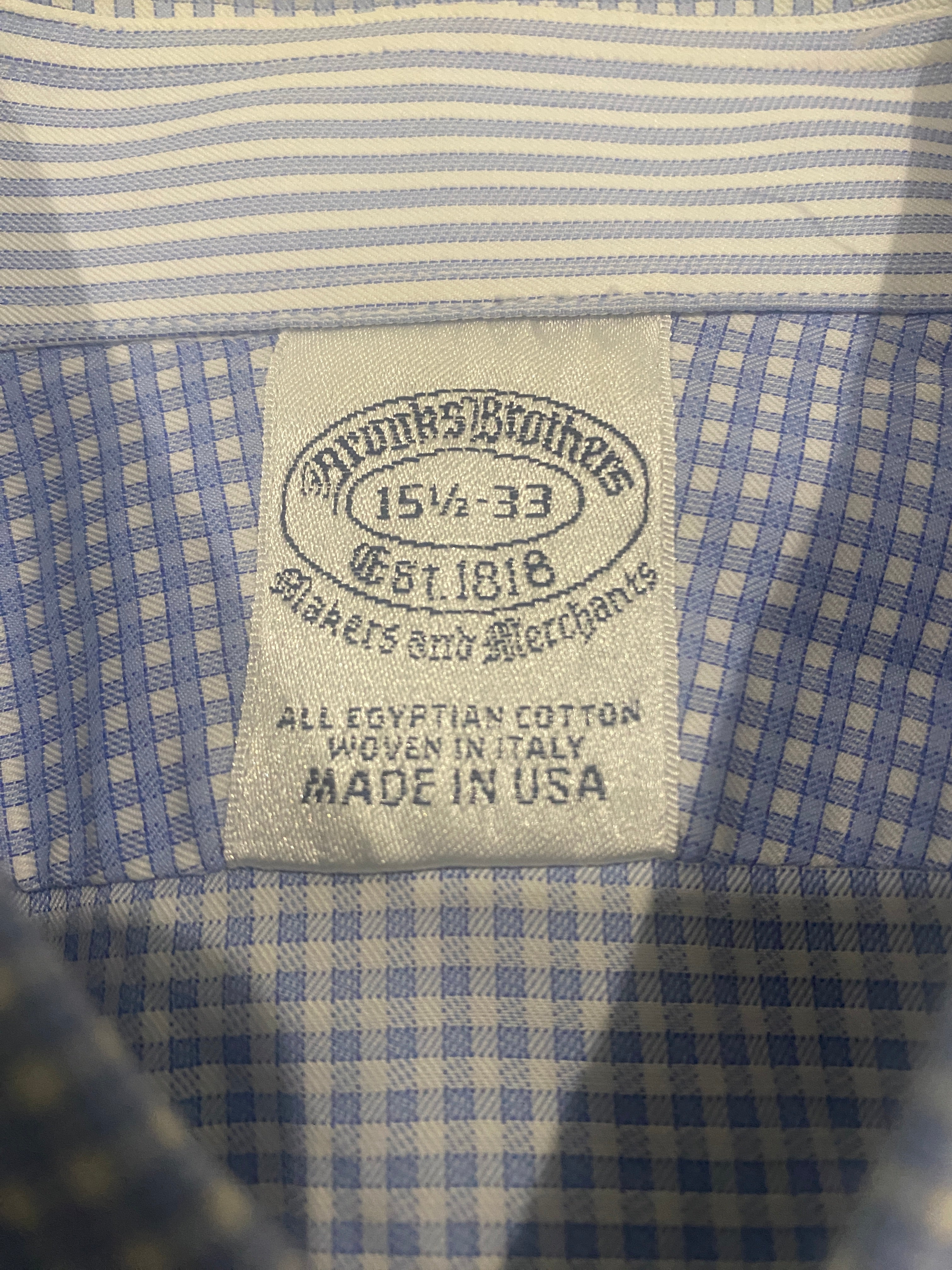Brooks Brothers Blue Check Dress Shirt