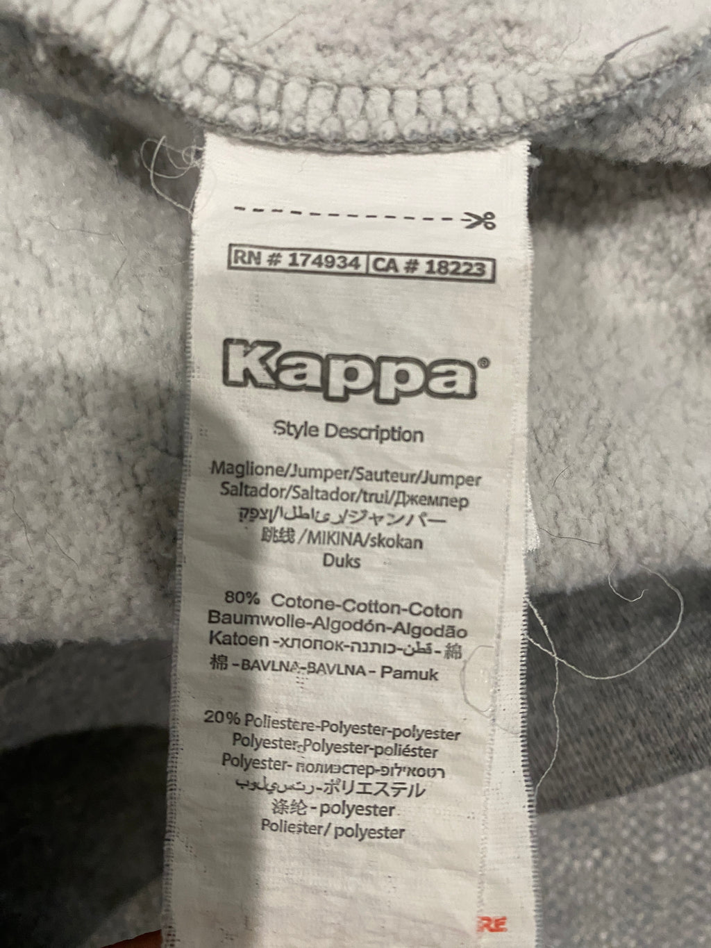 Kappa Grey Crewneck Sweatshirt