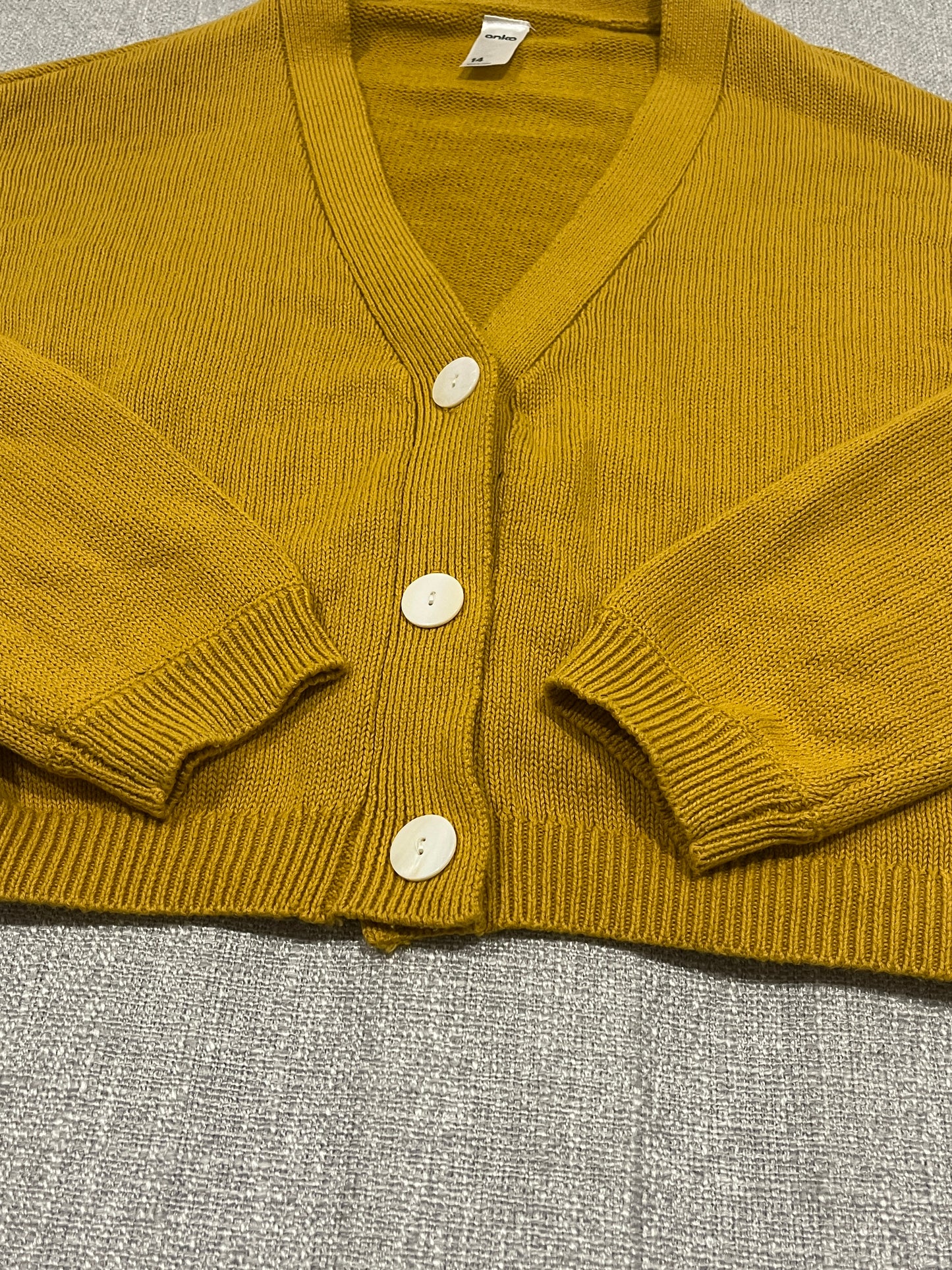 ANKO Women’s Yellow Mustard Cardigan Size 14