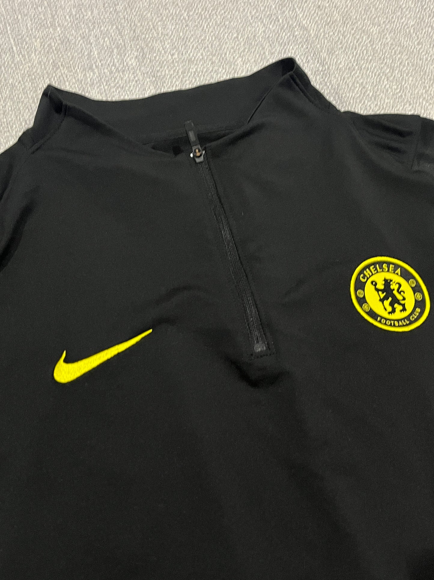 Nike Chelsea FC Dri-FIT Training Top Mens XL Black 1/4 Zip Football Long Sleeve