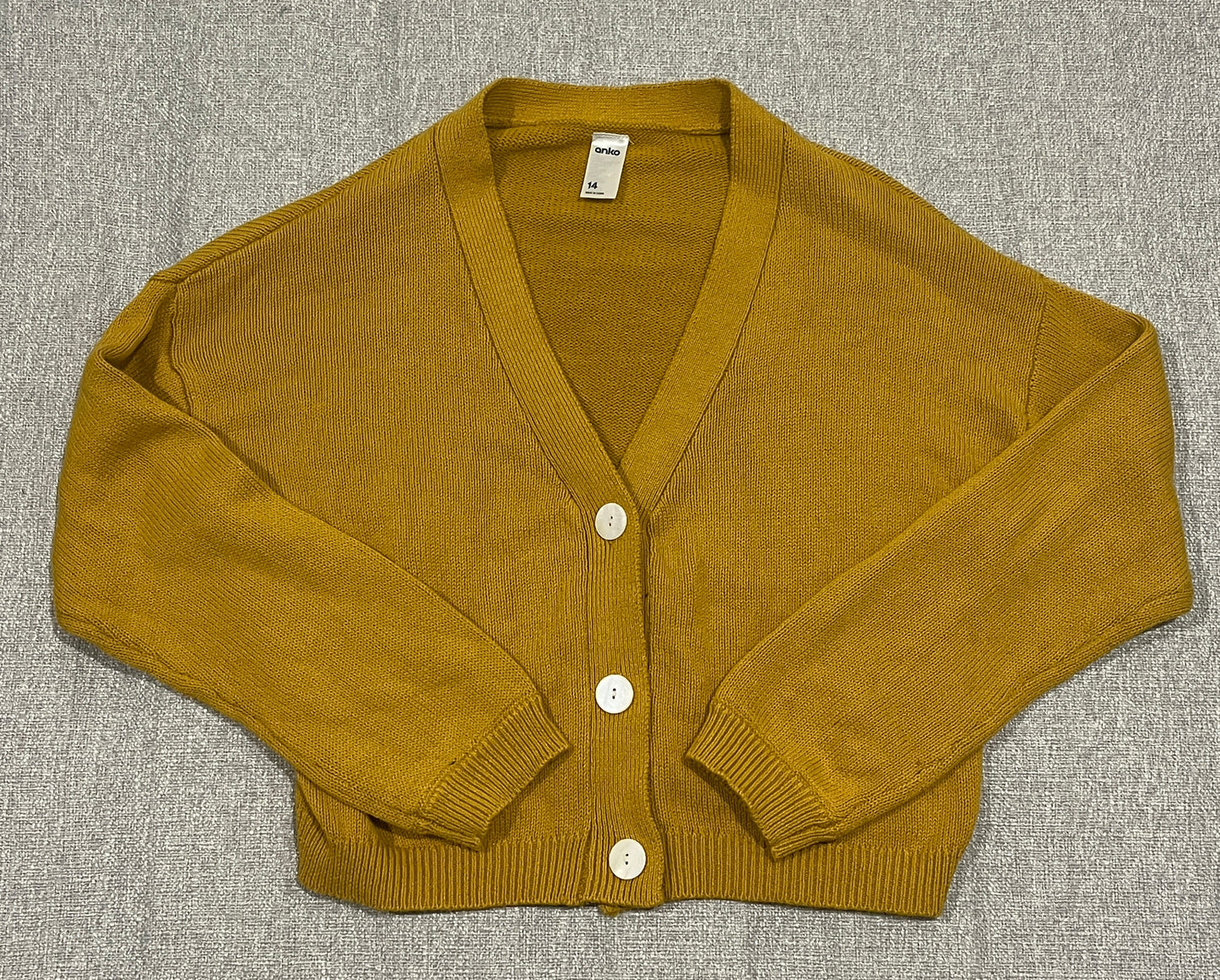 ANKO Women’s Yellow Mustard Cardigan Size 14