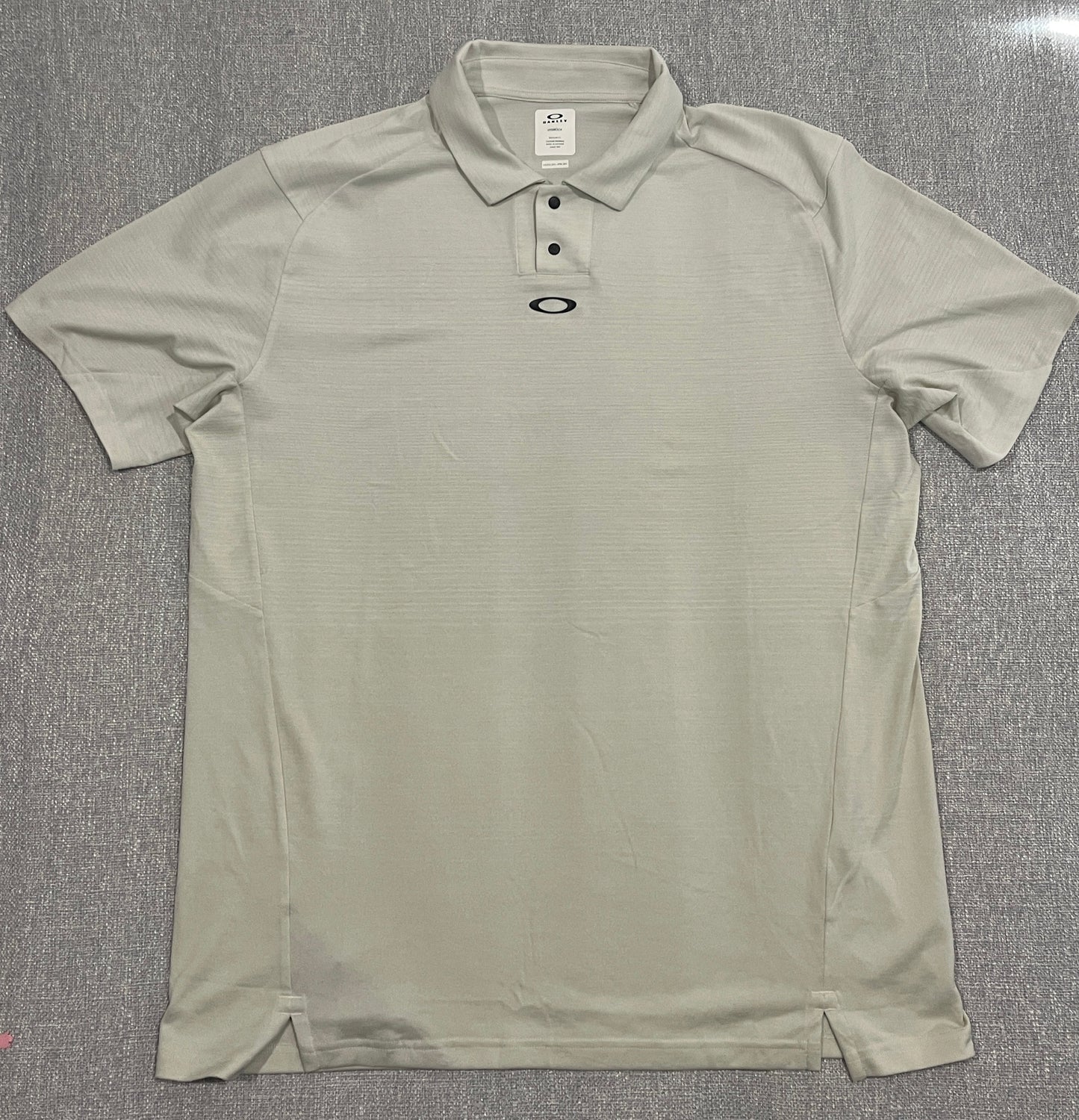 Oakley Golf Hydrolix Polo Shirt Mens 2XL Beige Performance Short Sleeve