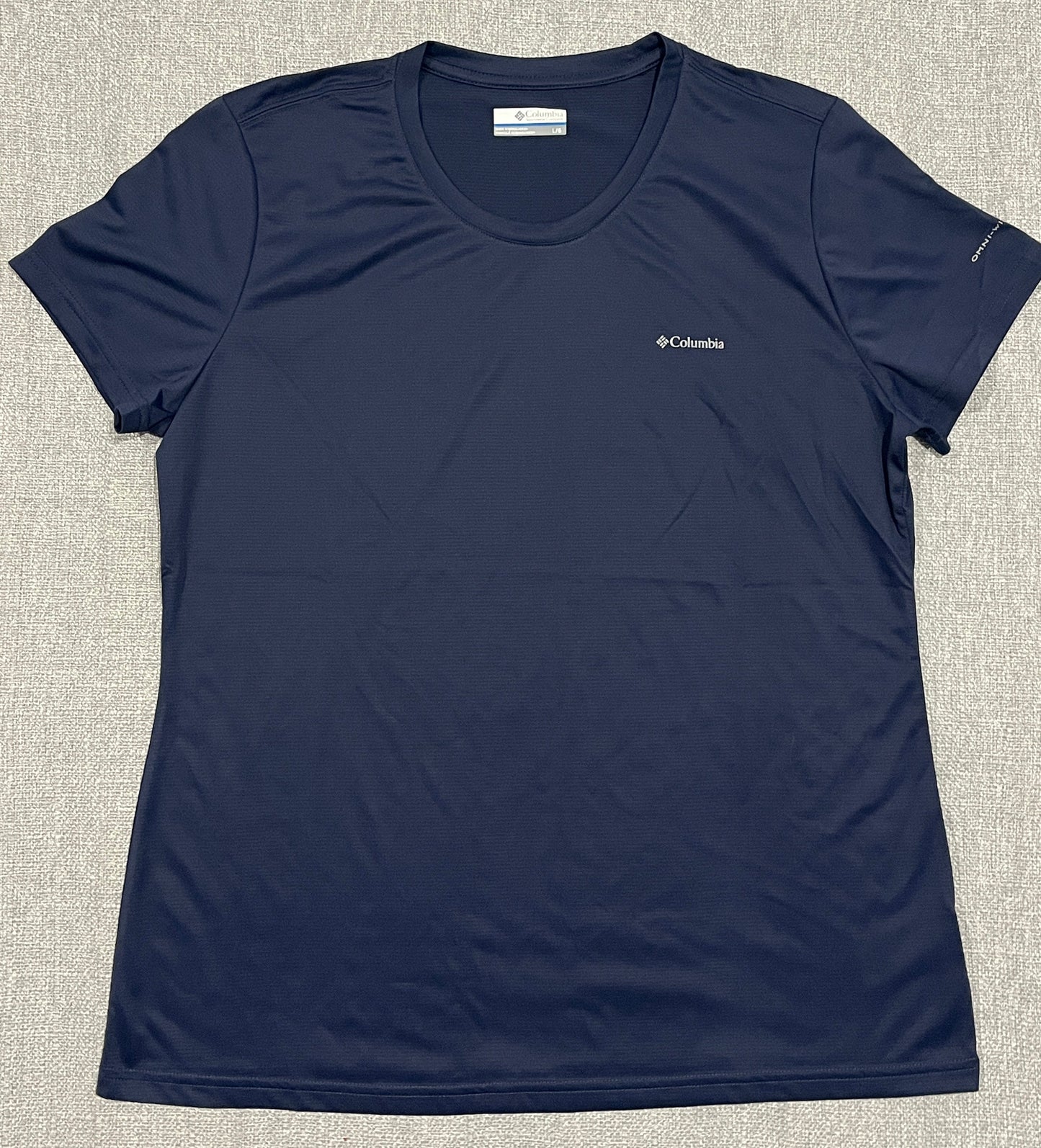 Columbia Omni-Wick Performance T-Shirt – Women’s Large – Navy Blue