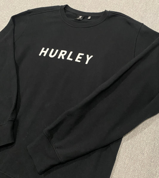 Hurley Sweatshirt Mens XL black Crew Neck Logo Jumper