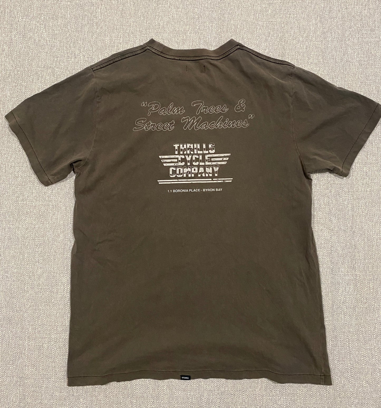 Thrills snake graphic tee mens brown washed vintage style