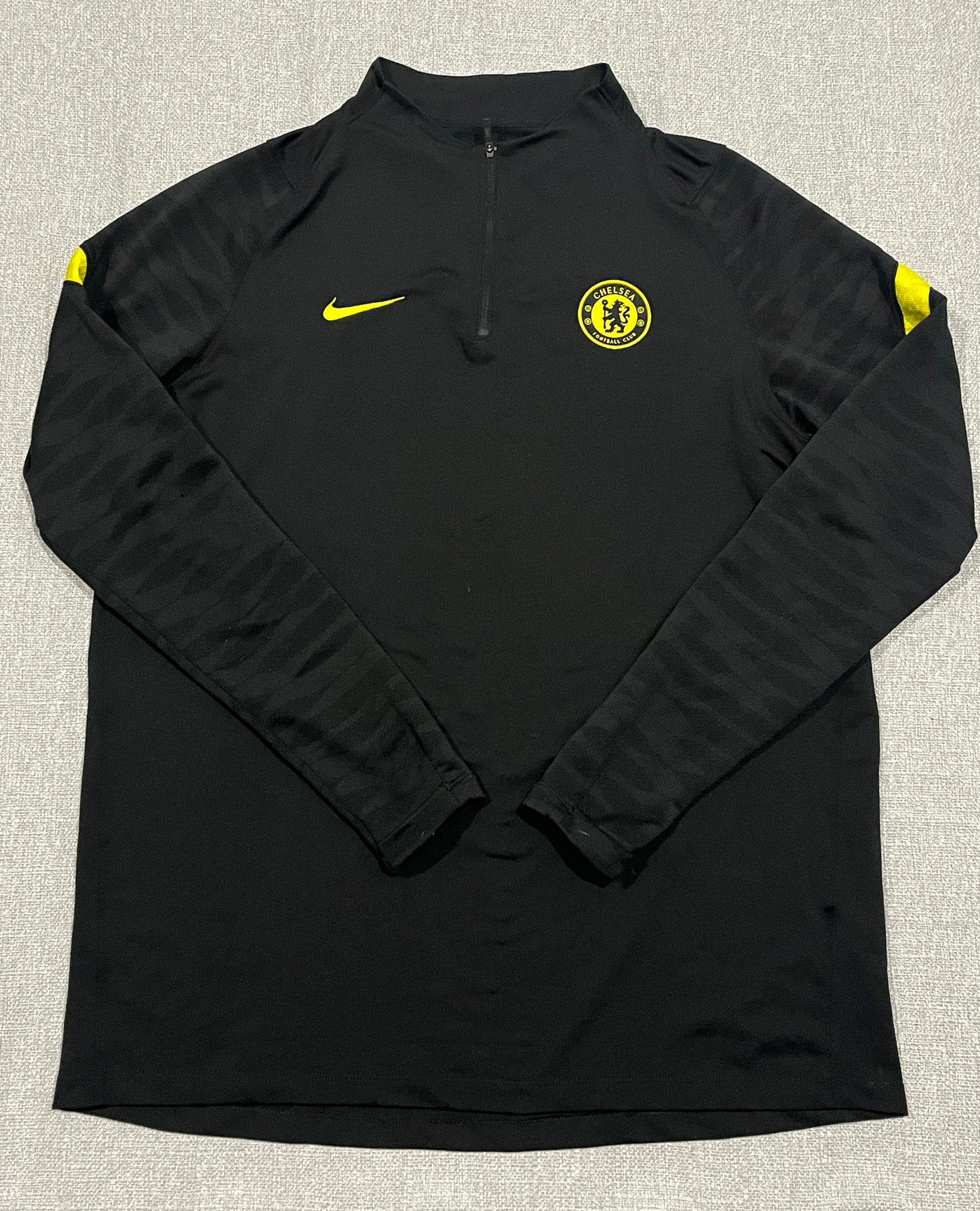Nike Chelsea FC Dri-FIT Training Top Mens XL Black 1/4 Zip Football Long Sleeve
