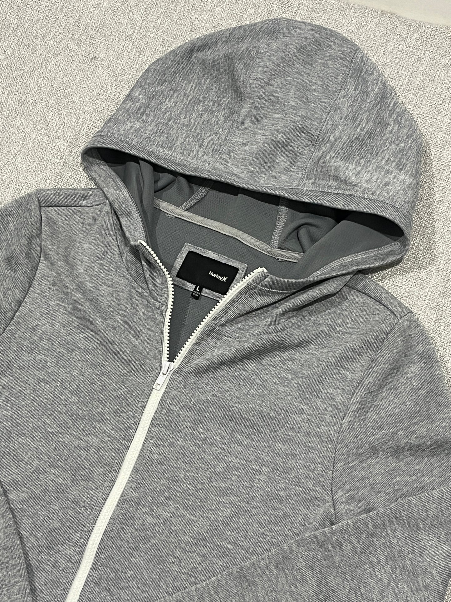 Hurley Dri-FIT Womens Full Zip Hoodie Grey Activewear Jacket Size Large L