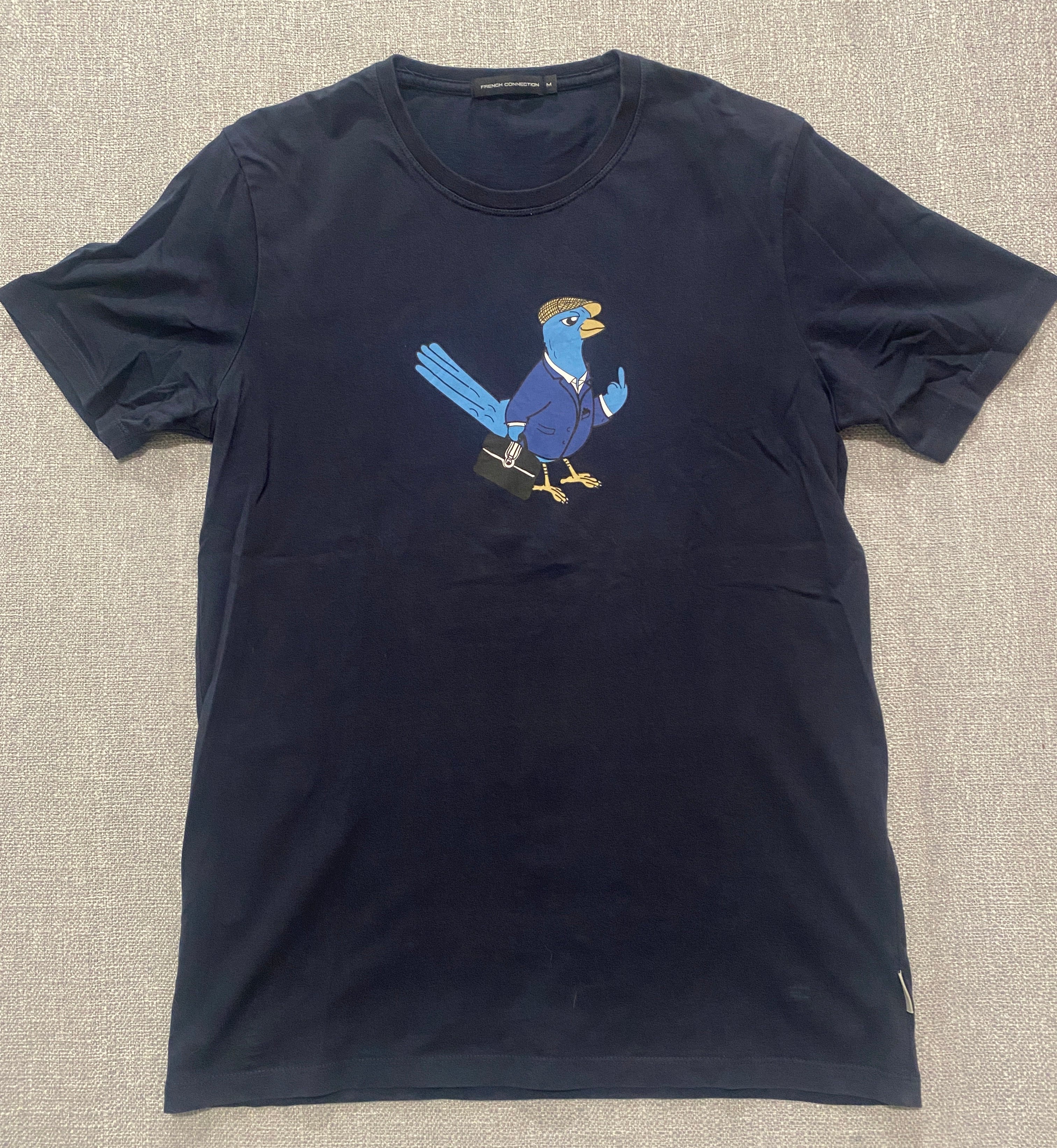 French Connection Graphic Tee with Bird Design