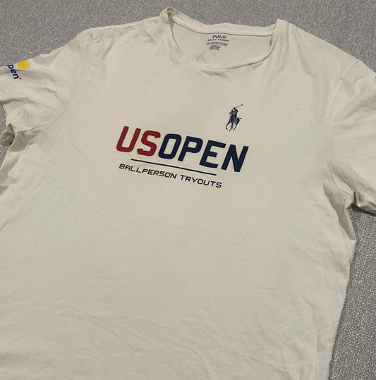 Polo Ralph Lauren US Open Tee Mens 2XL White Ballperson Tryouts Graphic