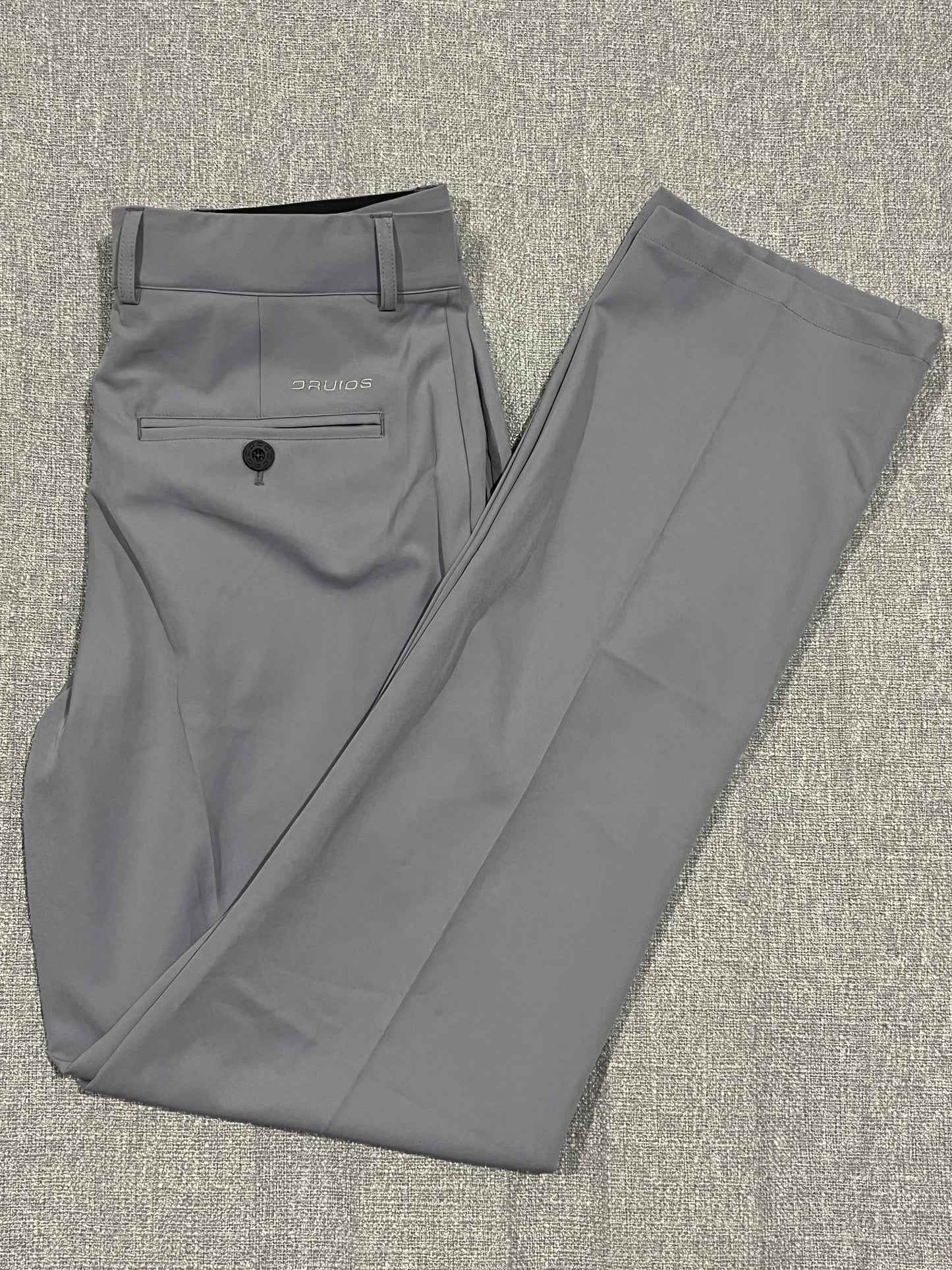 Druids Golf Pants Mens 34x34 Grey Stretch Performance Trousers Golf Casual
