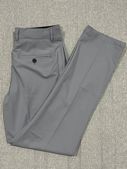 Druids Golf Pants Mens 34x34 Grey Stretch Performance Trousers Golf Casual
