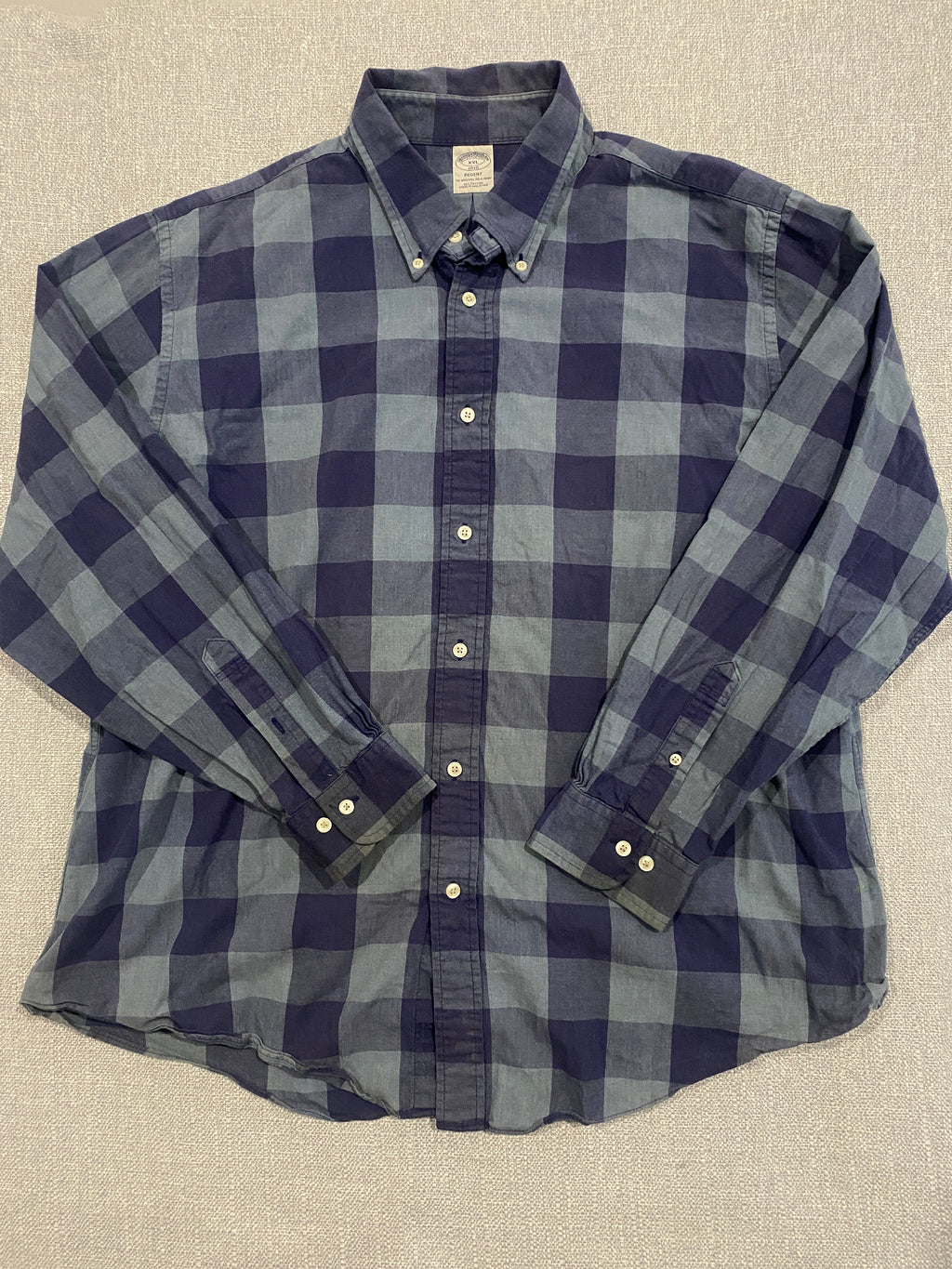 Brooks Brothers Regent Fit Blue Buffalo Check Long Sleeve Button-Down Shirt
