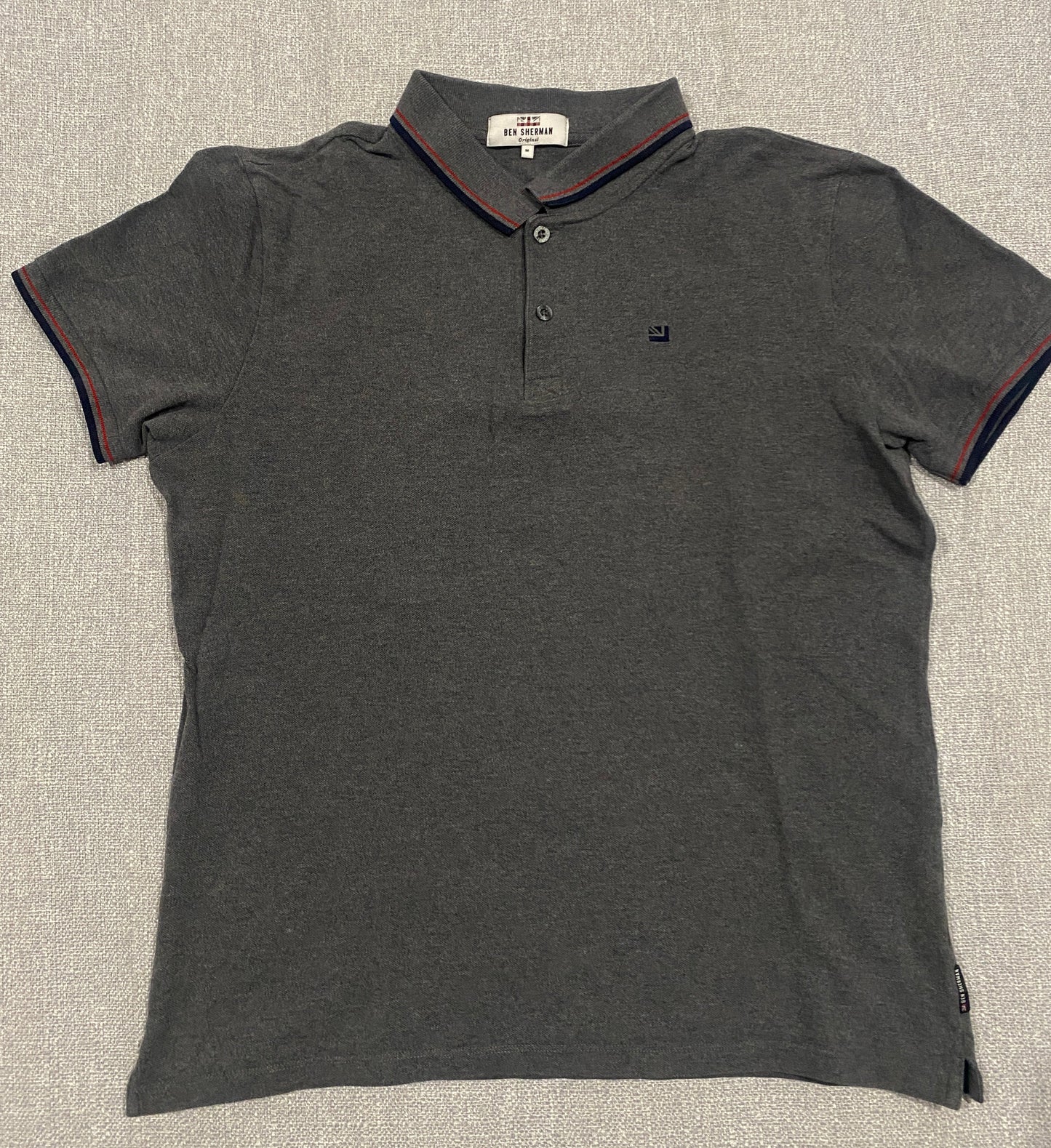 Ben Sherman Men’s Polo Medium Casual Grey Cotton