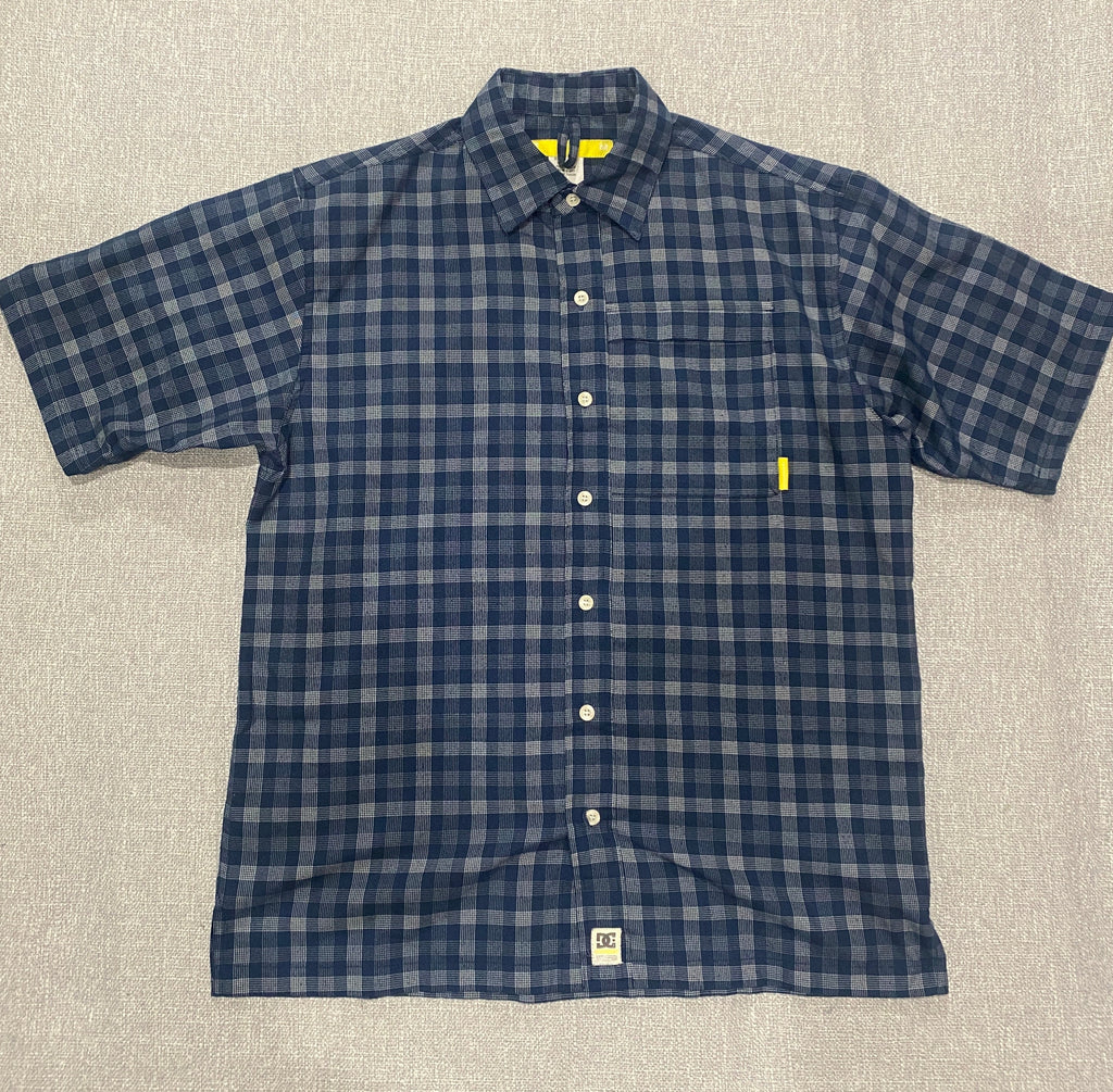DC Shoes Mens Blue Plaid S/S Shirt