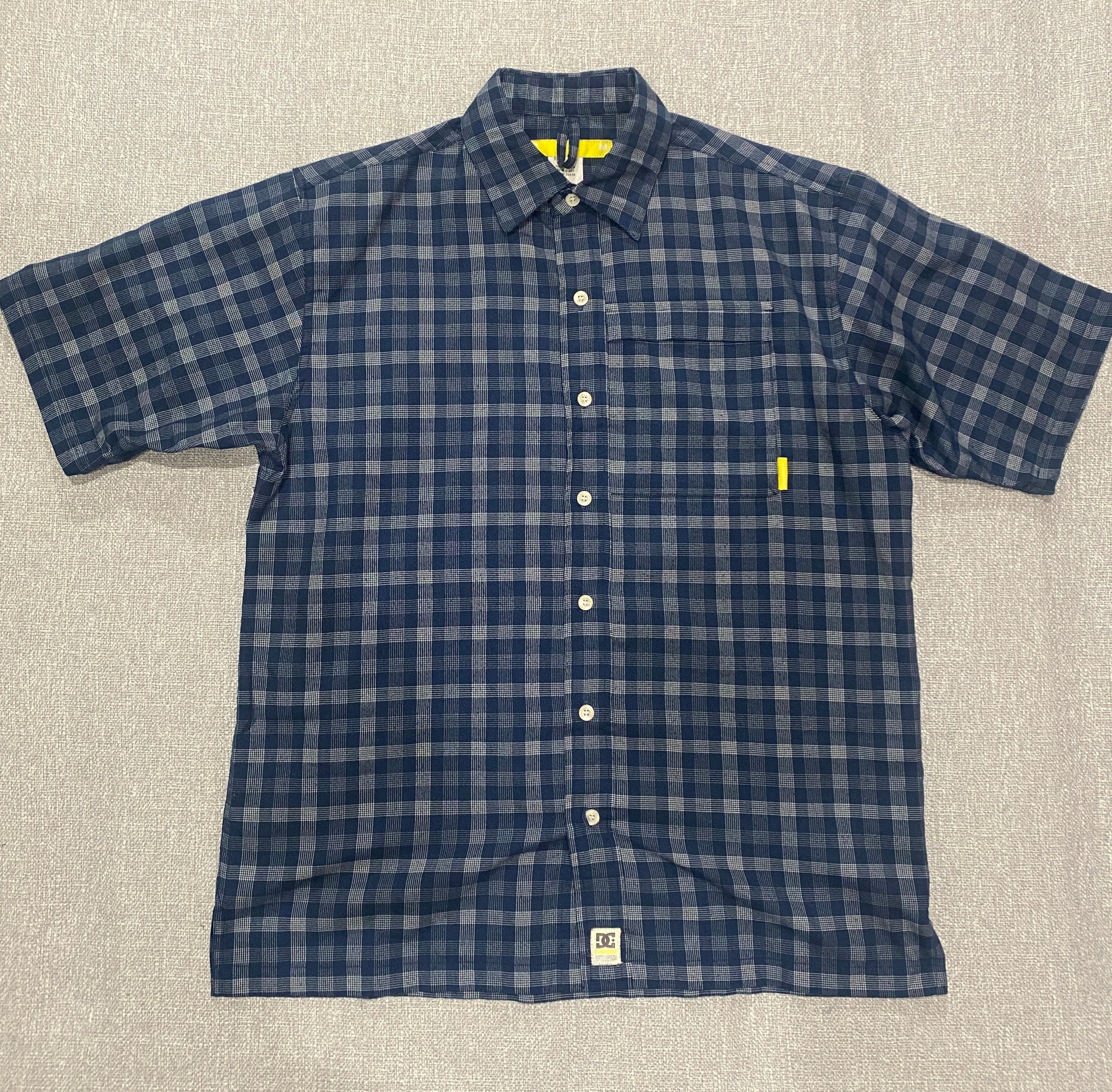 DC Shoes Mens Blue Plaid S/S Shirt