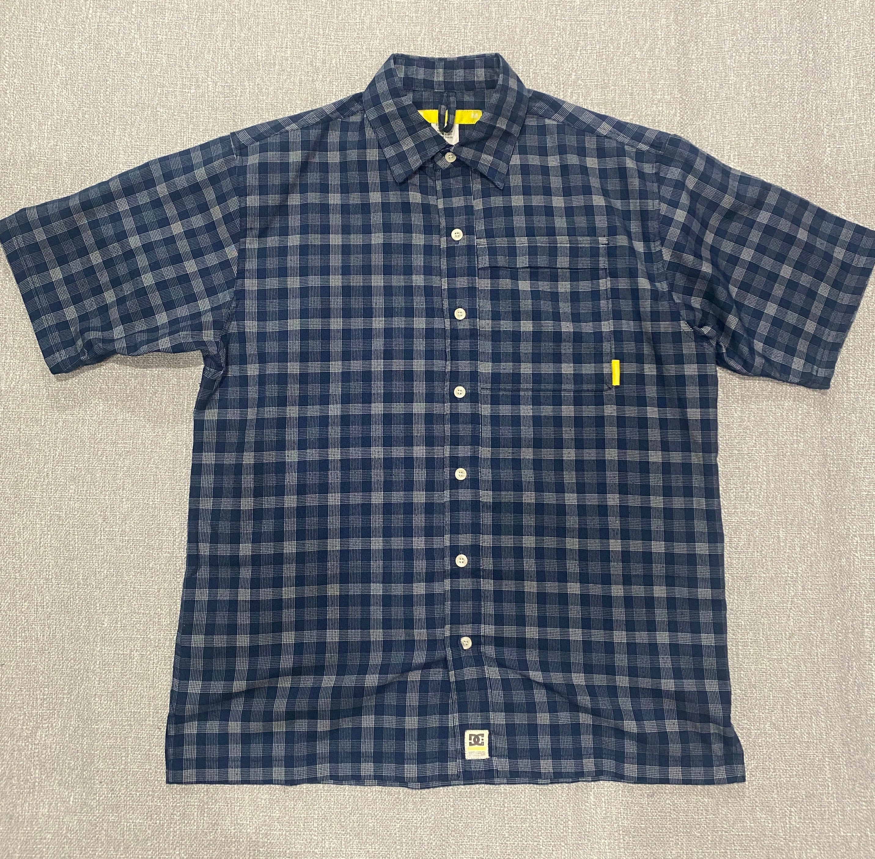 DC Shoes Mens Blue Plaid S/S Shirt