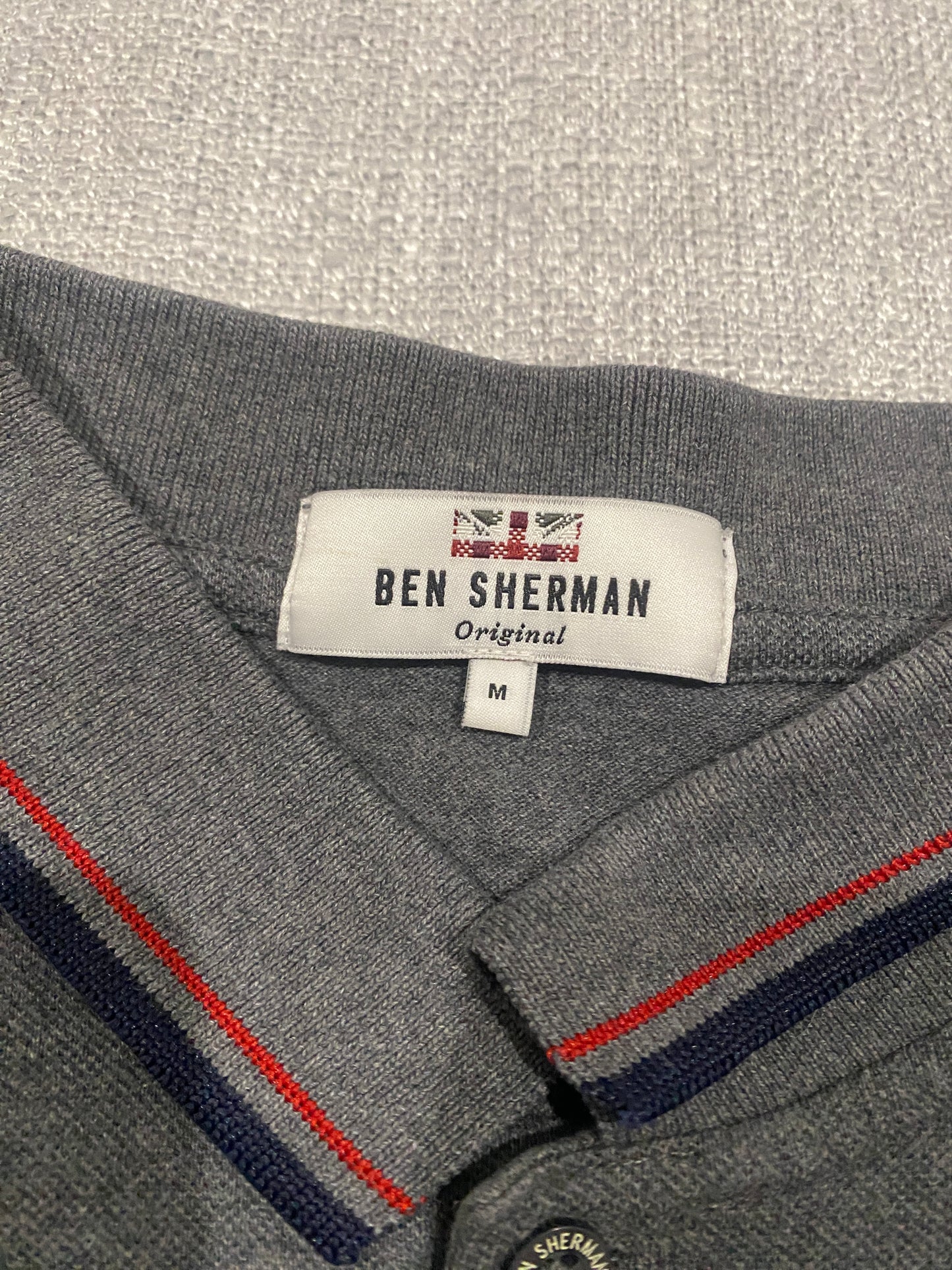 Ben Sherman Men’s Polo Medium Casual Grey Cotton