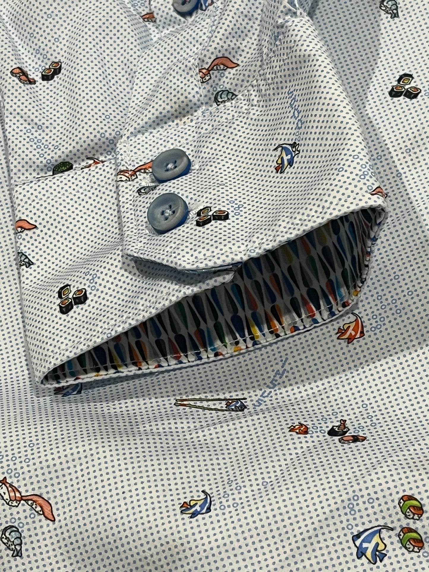 Robert Graham Men’s 2XL Button Up Shirt Novelty Sushi Cotton Stretch