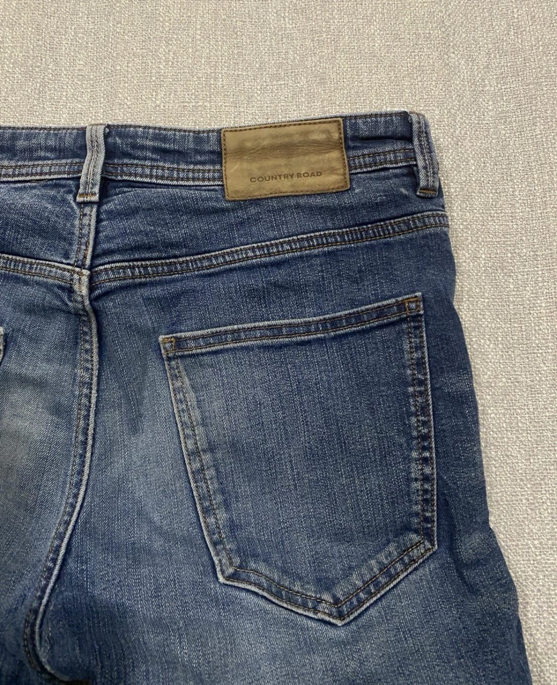 Country Road Slim Jeans Mens 32 Blue Stretch Denim Pants Tapered Casual