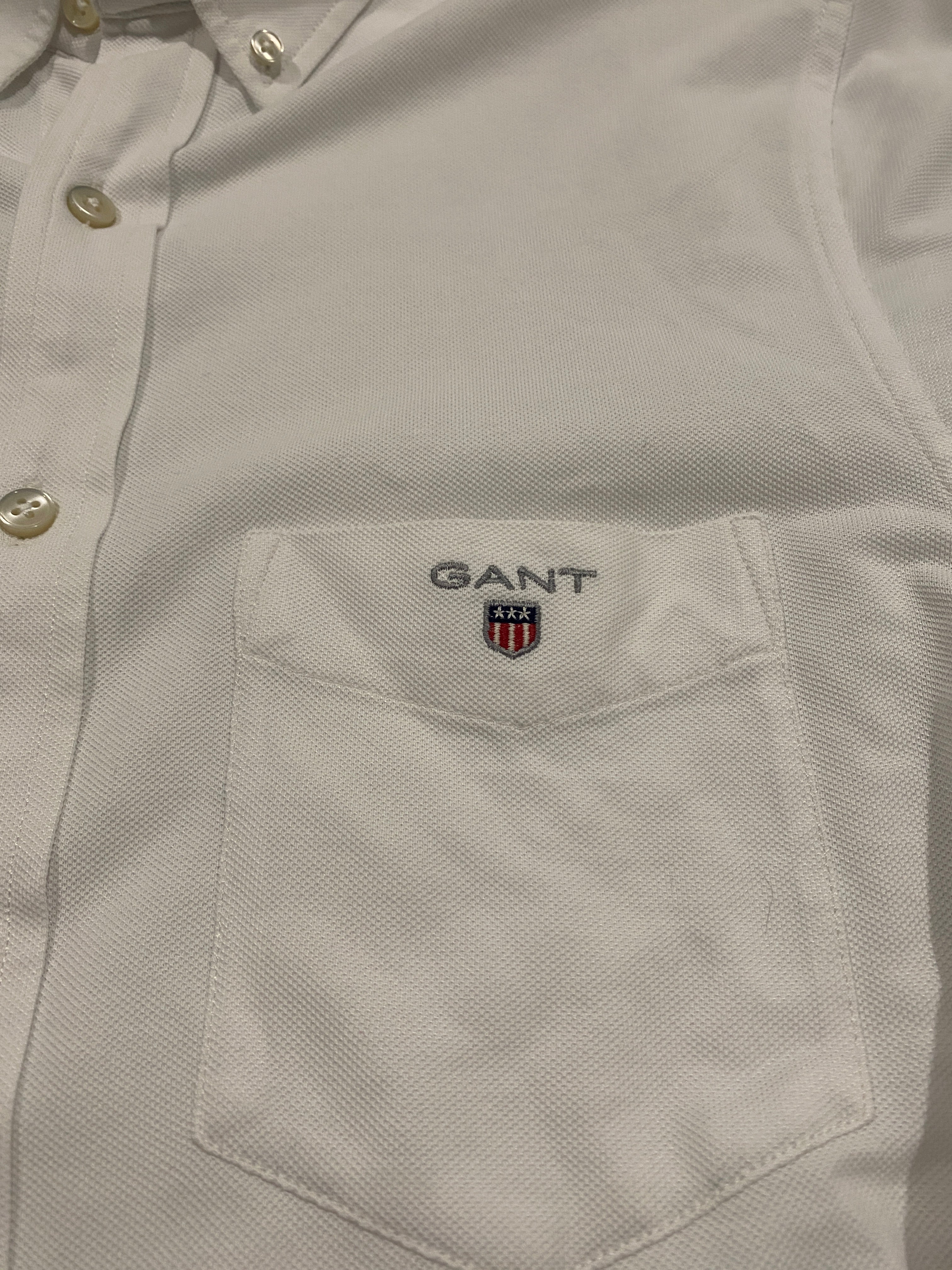 GANT Tech Prep Fitted White Button-Down Shirt