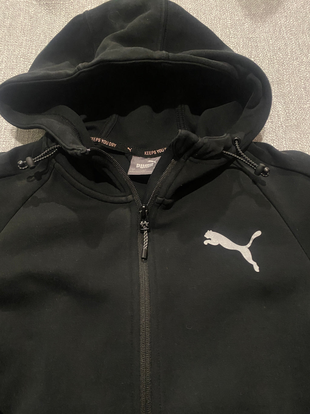 Puma Black Full Zip Hoodie with Logo